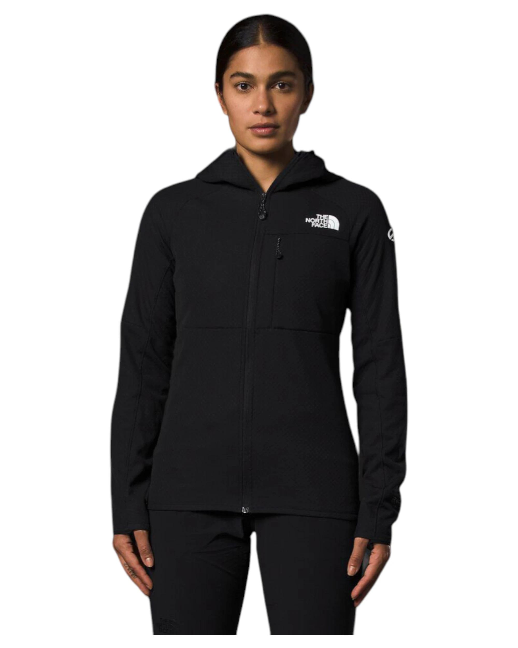 1 The North Face Womens Summit Futurefleece Black Full Zip Logo Hoodie BLACK, 1 of 5