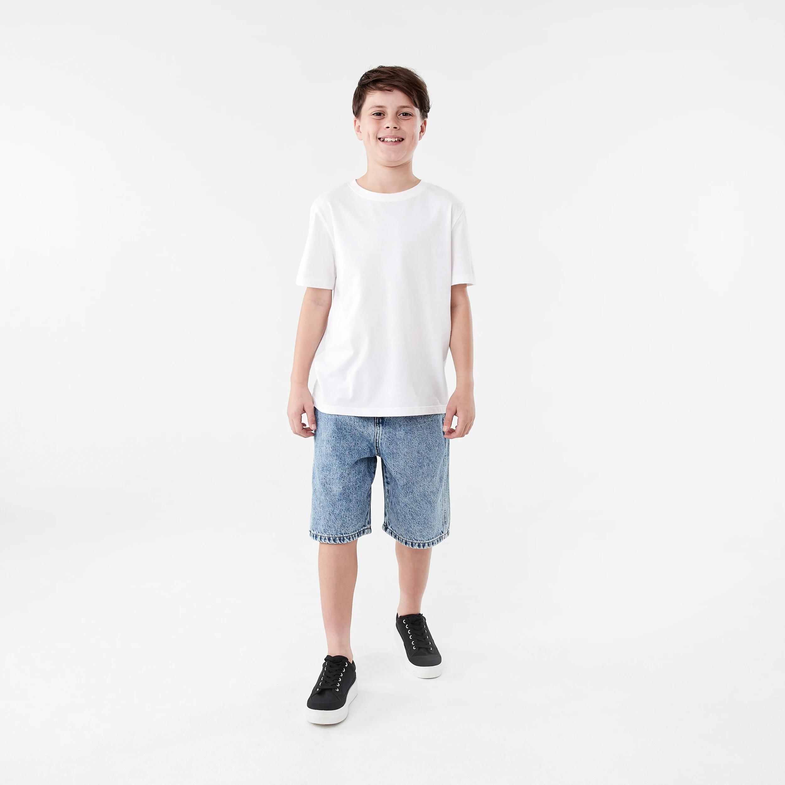 5 Longline Denim Shorts LIGHT WASH, 5 of 6