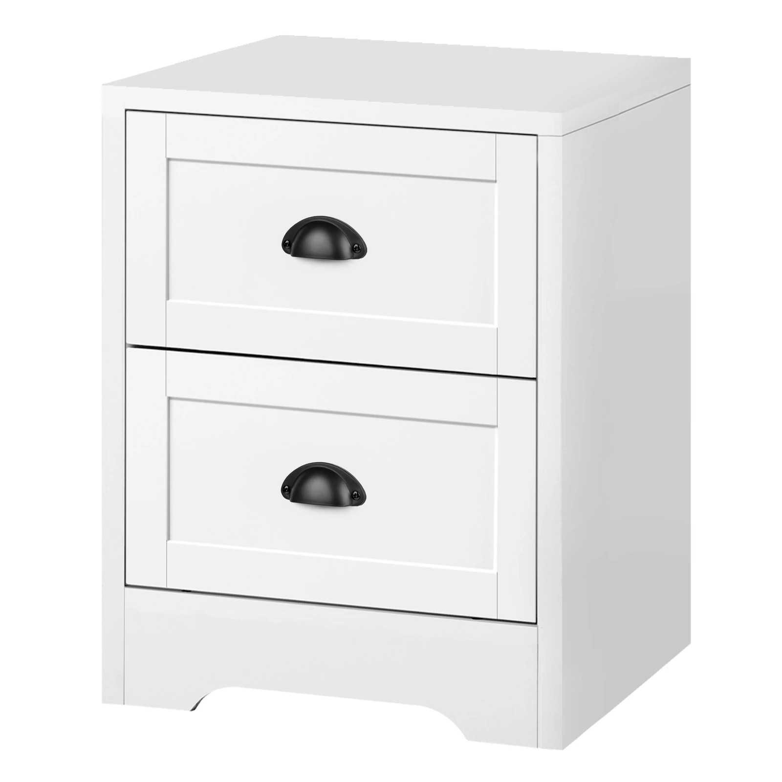 4 Alfordson 2x Bedside Table Hamptons Nightstand Storage Side Cabinet - White, 4 of 9