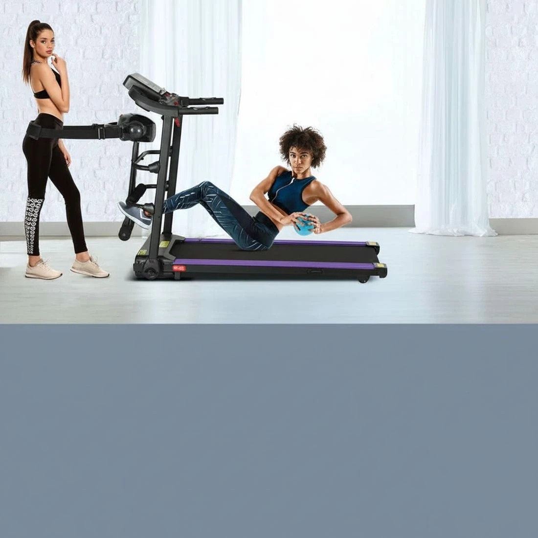 6 Everfit Treadmill Electric Home Gym Fitness Exercise Machine w/ Massager - Black, 6 of 7