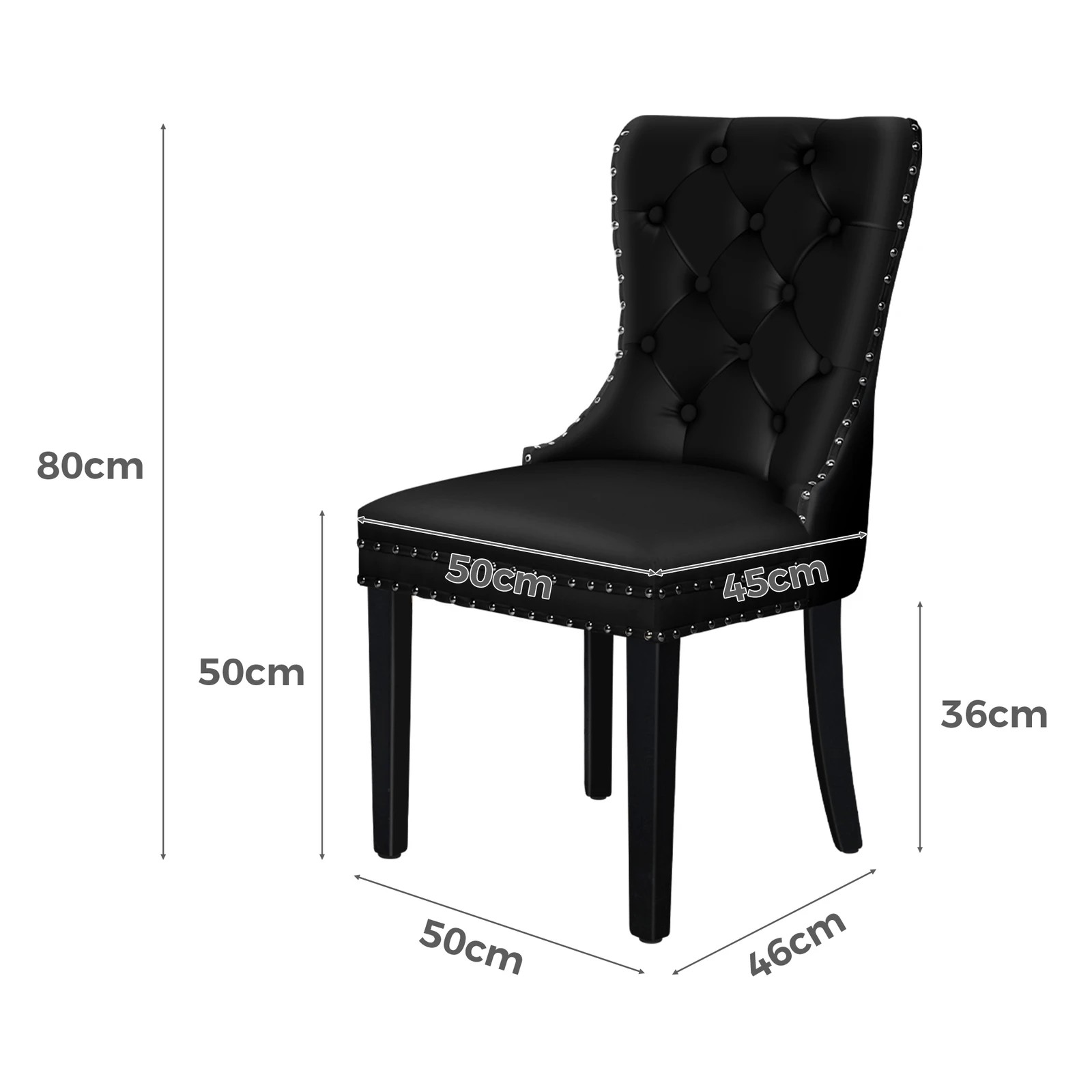 3 Alfordson 2x Dining Chairs Kitchen Lounge - Black, 3 of 4