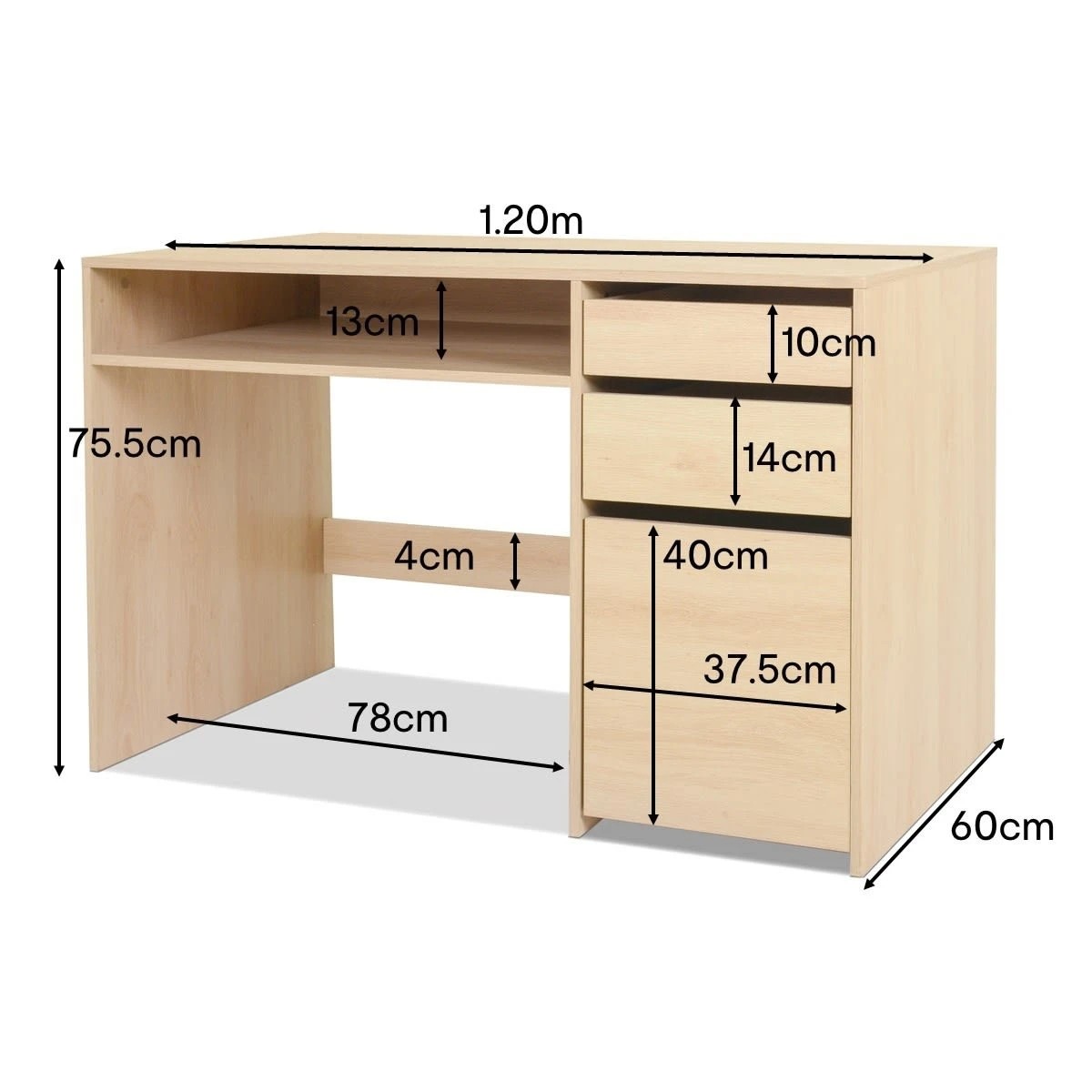 9 Desk with Storage - Oak, 9 of 9