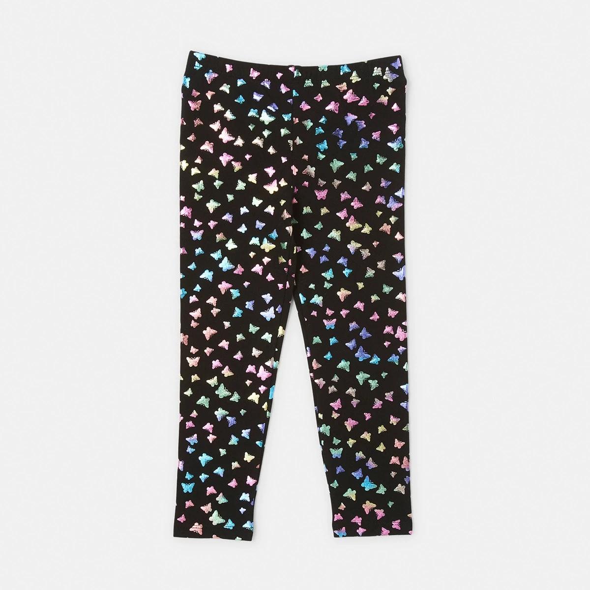 7 Foil Leggings Blk Bfly, 7 of 8
