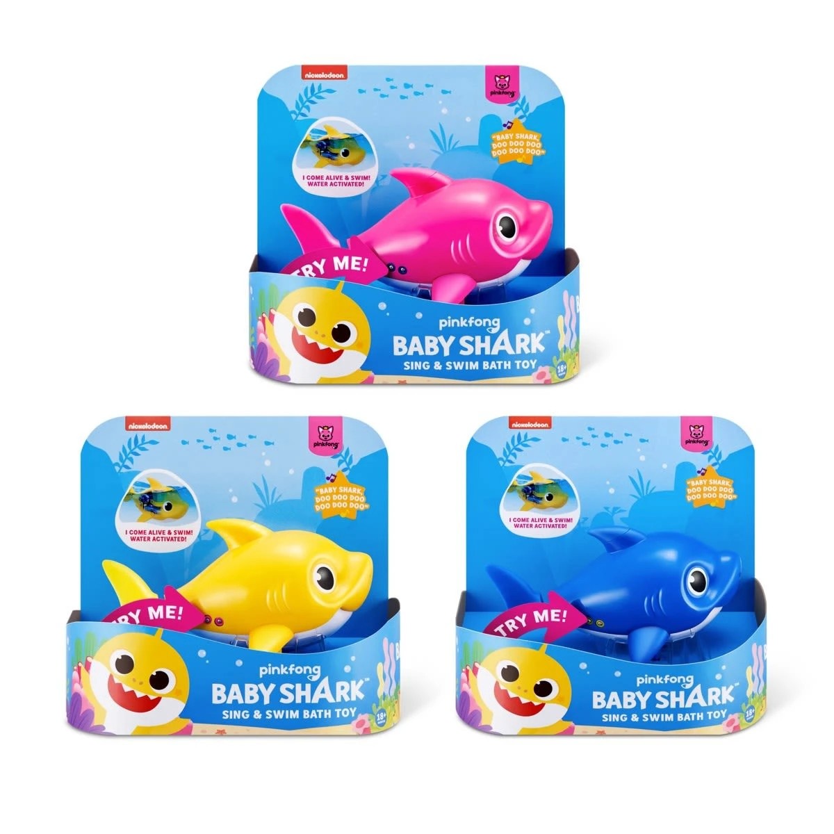 1 Nickelodeon Pinkfong Baby Shark Sing & Swim Bath Toy - Assorted, 1 of 9