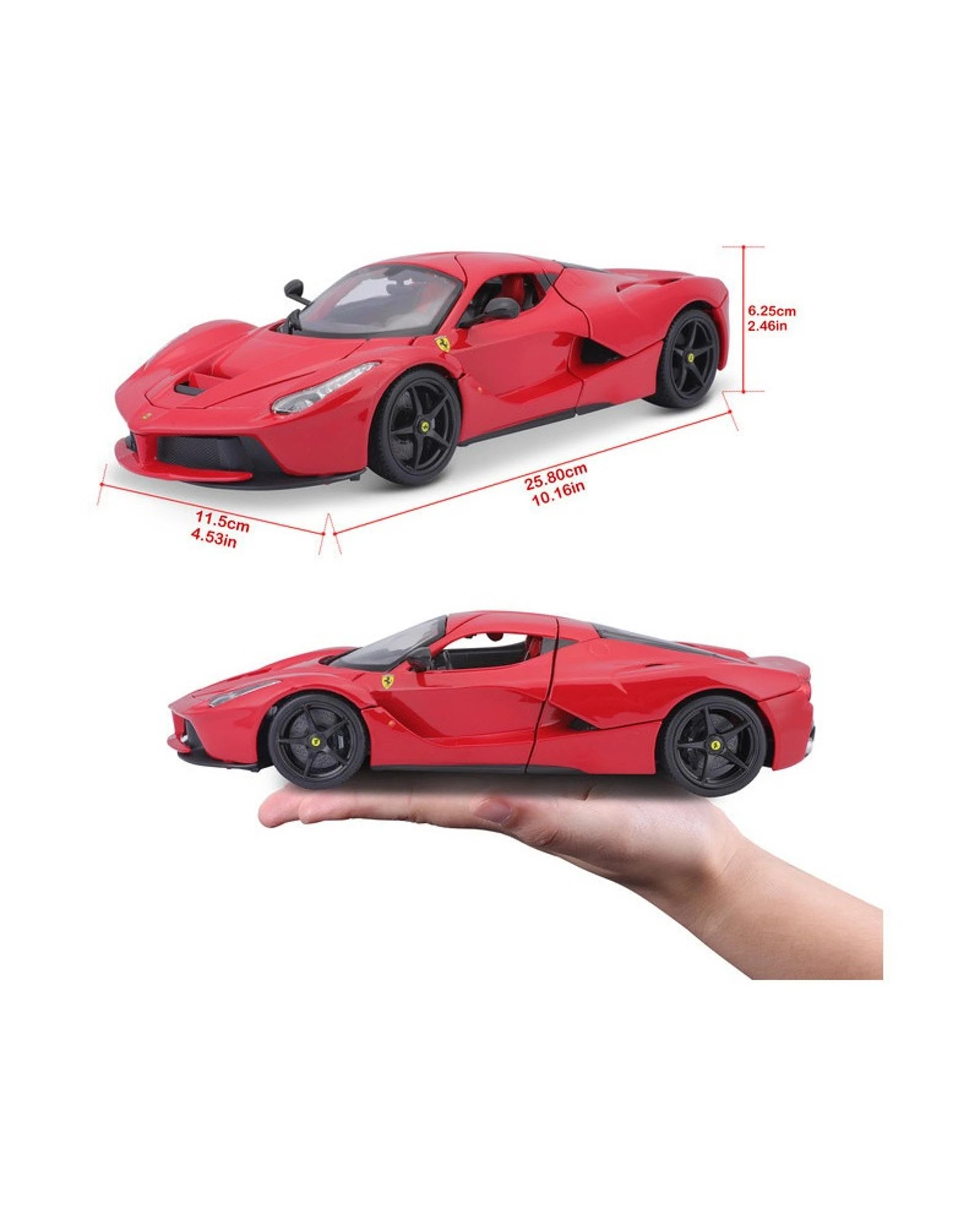 10 Bburago Race and Play 2013 Ferrari LaFerrari Red 1:18 Scale Diecast Vehicle, 10 of 10