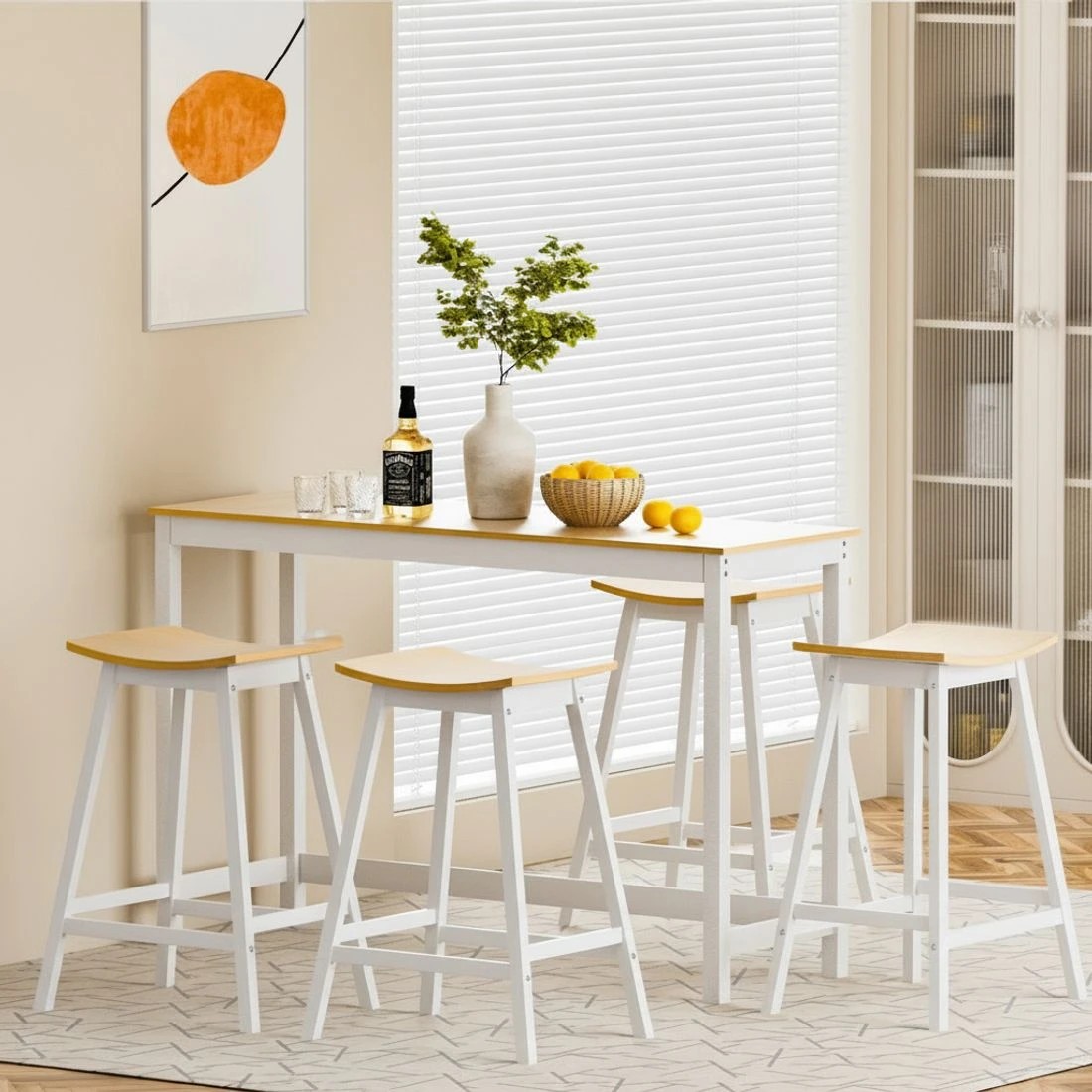 5 Artiss 4x Bar Stools Wooden Chairs - Natural, 5 of 6