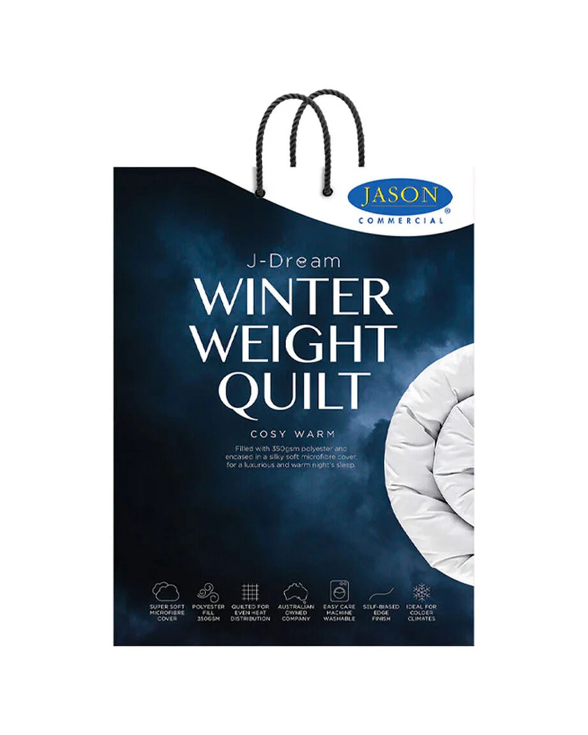 1 Jason Commercial J-Dream Quilts Winter Weight 180x210cm - White, 1 of 3