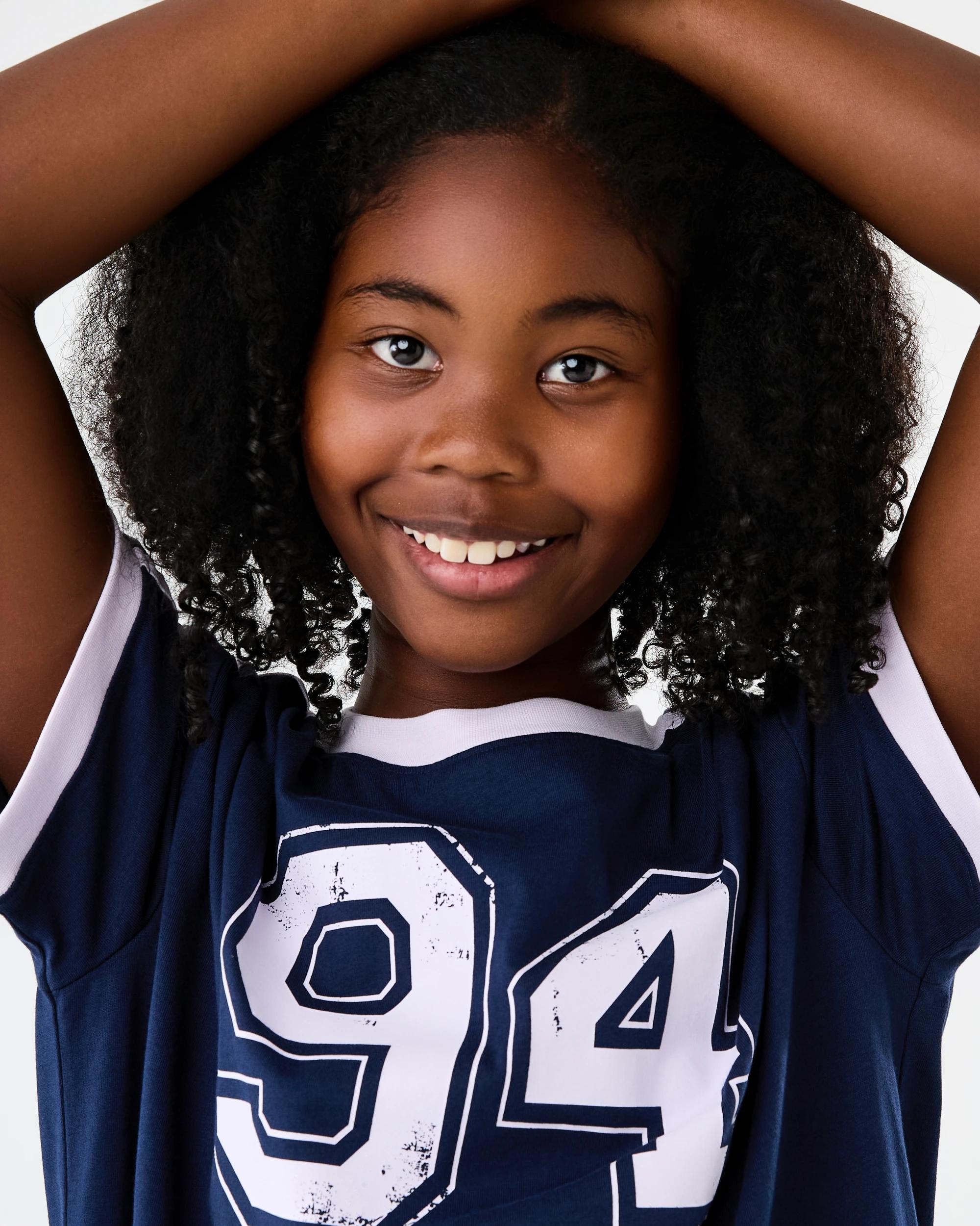 6 Side Stripe Crew Neck Oversized T-shirt Blue 94, 6 of 7