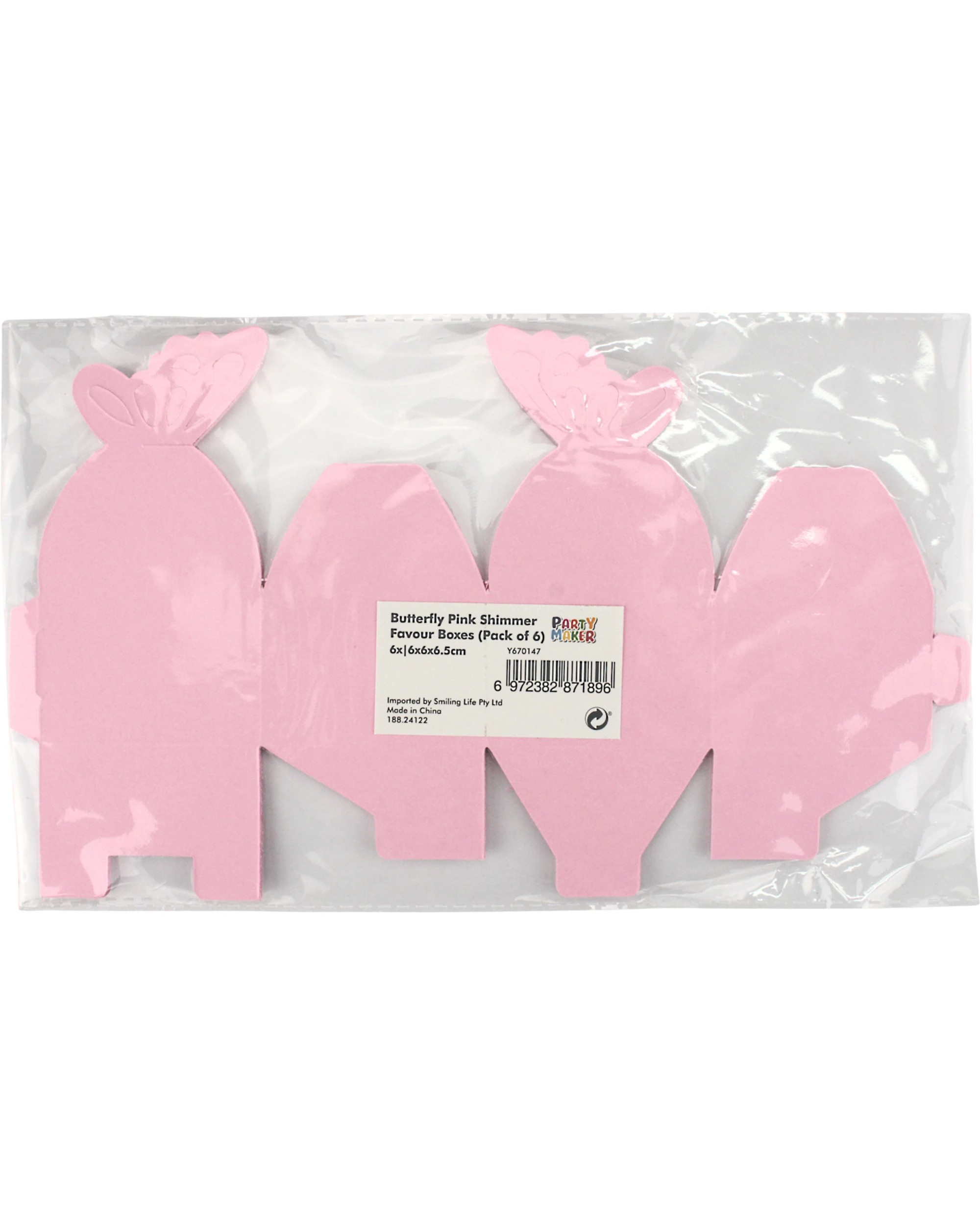 3 Party Maker Butterfly Gift Boxes Pack of 6 - Pink, 3 of 3
