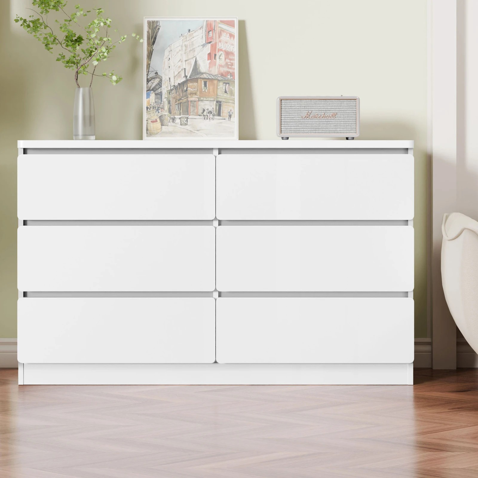 9 Alfordson 6 Chest of Drawers Minimalist Storage Cabinet Dresser - White, 9 of 10