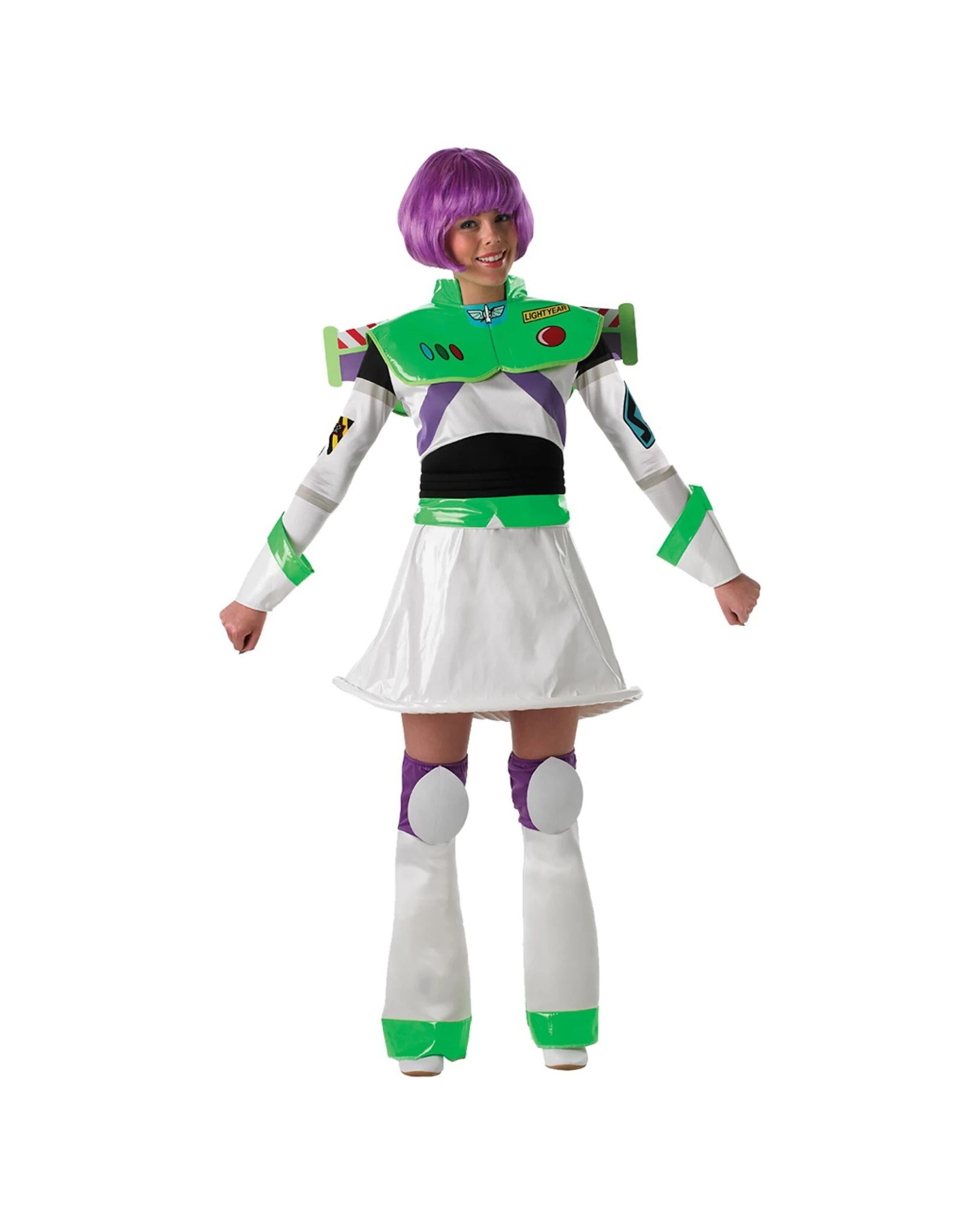 1 Disney Pixar Buzz Lightyear Ladies Costume Dress Up Size L Party Halloween Outfit - Multi, 1 of 3