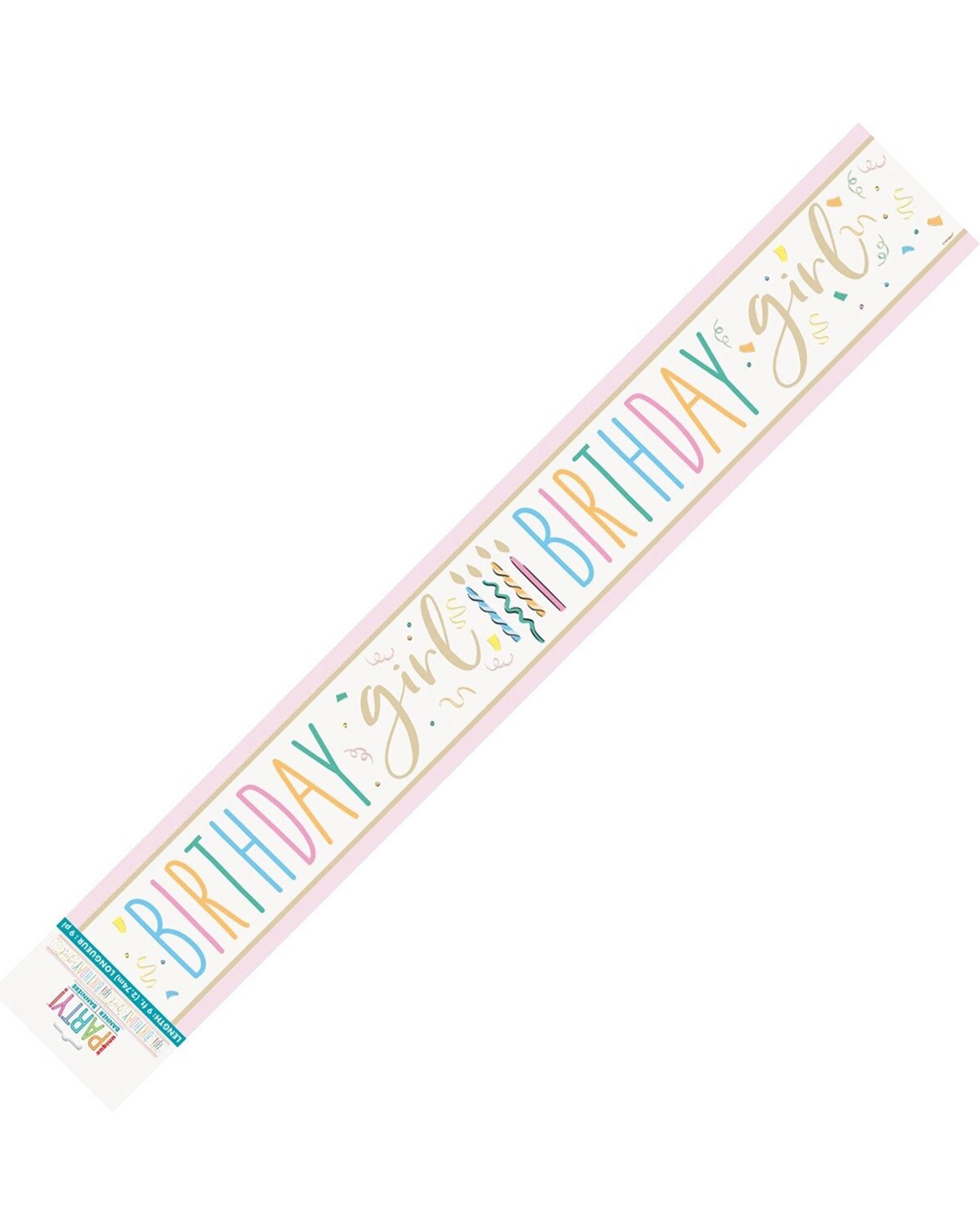 1 Meteor Party Foil Banner Decoration Accessory Birthday Girl 2.7m - Multi, 1 of 1