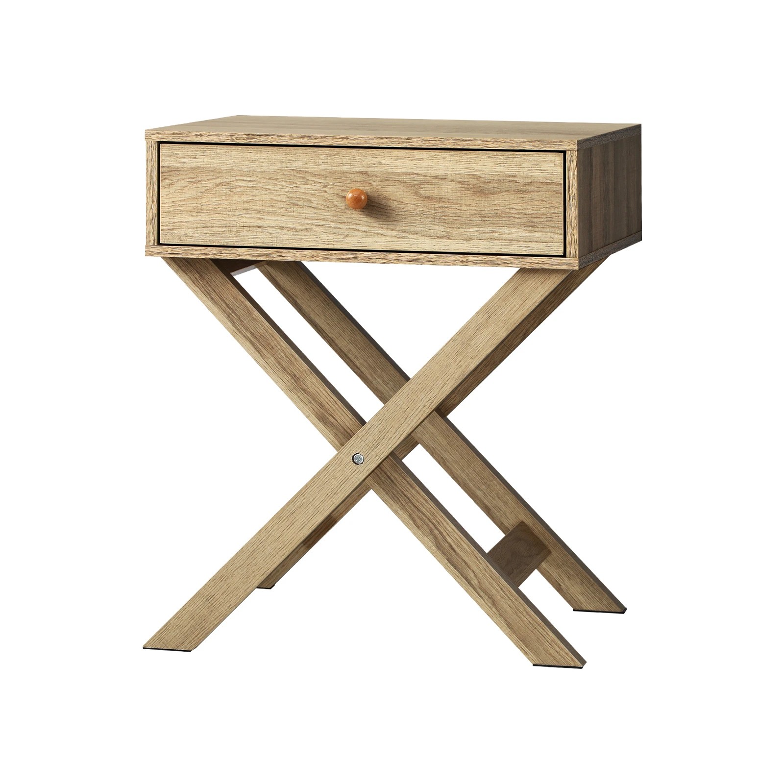 1 Oikiture Bedside Table Drawer Nightstand Storage Cabinet Side End Table
 - Natural, 1 of 10