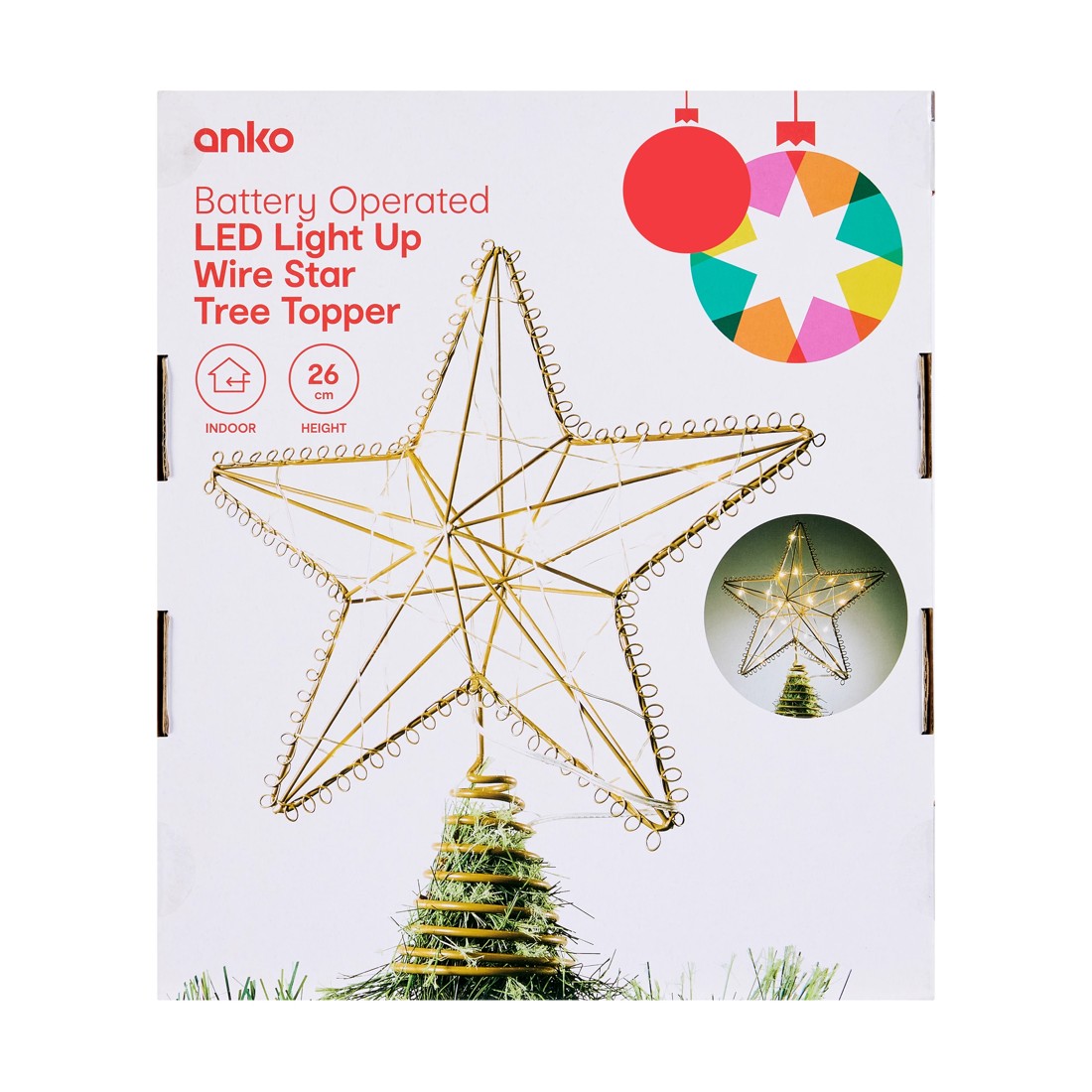 9 LED Light Up Wire Star Tree Topper, 9 of 9