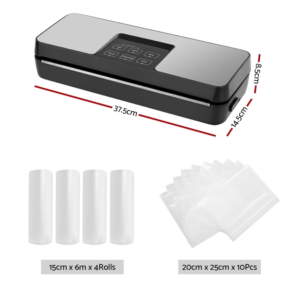 2 Devanti Food Vacuum Sealer Machine Auto Seal Cutter 5 Modes Storage Bags 4 Rolls - Multi, 2 of 5