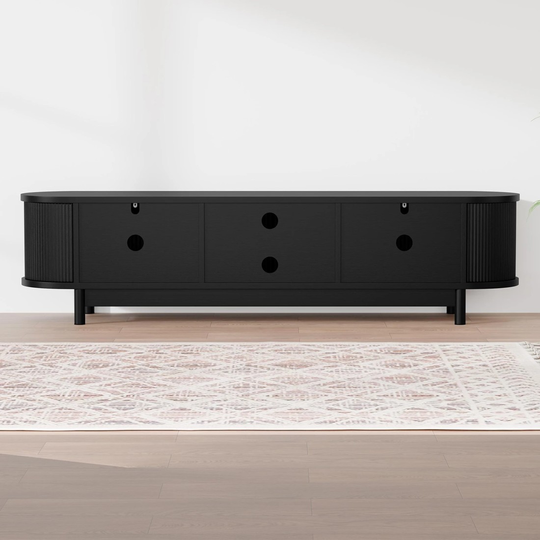 5 Alfordson TV Cabinet Entertainment Unit Stand 160cm Storage Shelf - Black, 5 of 10