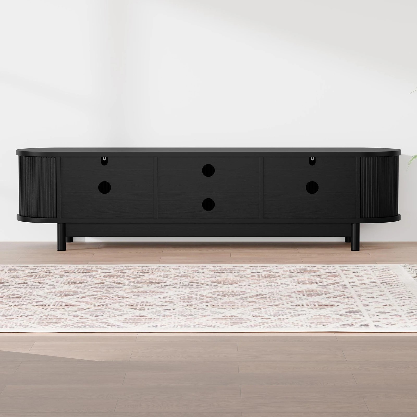 5 Alfordson TV Cabinet Entertainment Unit Stand 160cm Storage Shelf - Black, 5 of 10