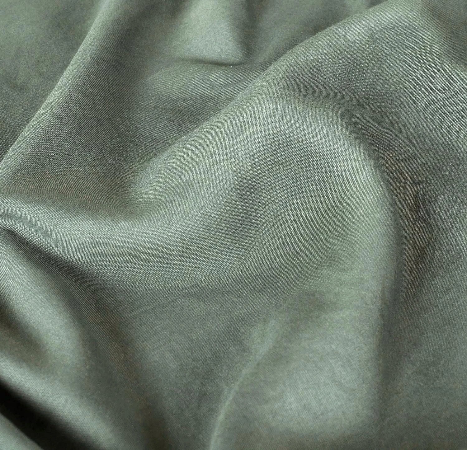 4 CleverPolly 100% Vintage Washed Microfibre Quilt Cover Set - Khaki Green - King Bed, 4 of 6