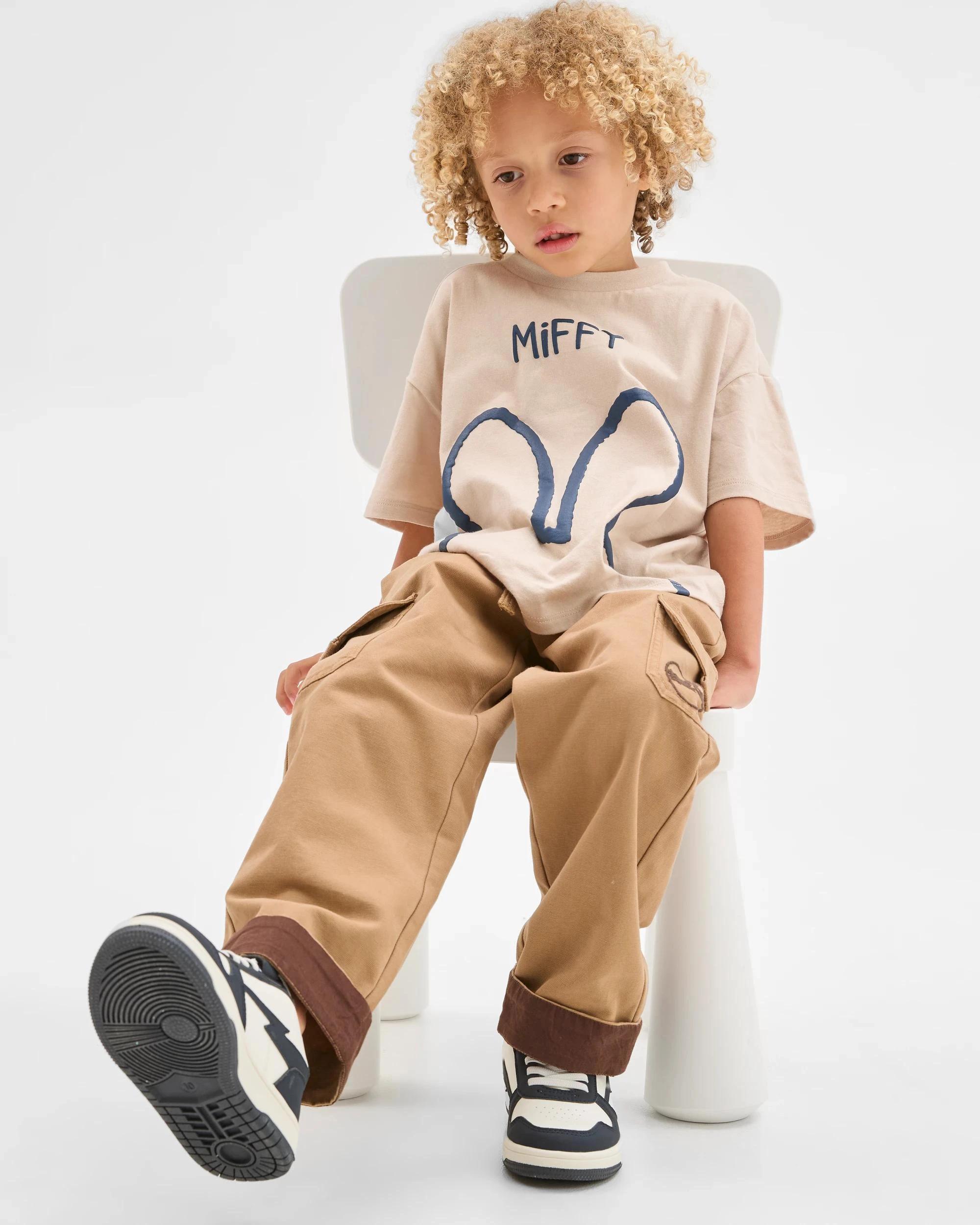 3 Target Kids Australian Cotton Blend Elastic Waistband Cargo Pants TAN, 3 of 8