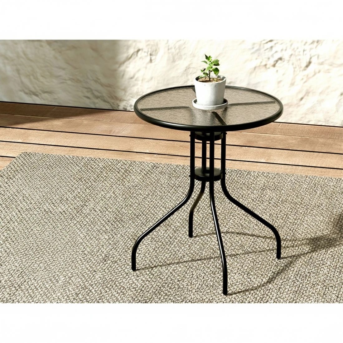 5 Gardeon 5PC Bistro Set Outdoor Table and Chairs Stackable Outdoor Furniture - Black, 5 of 5