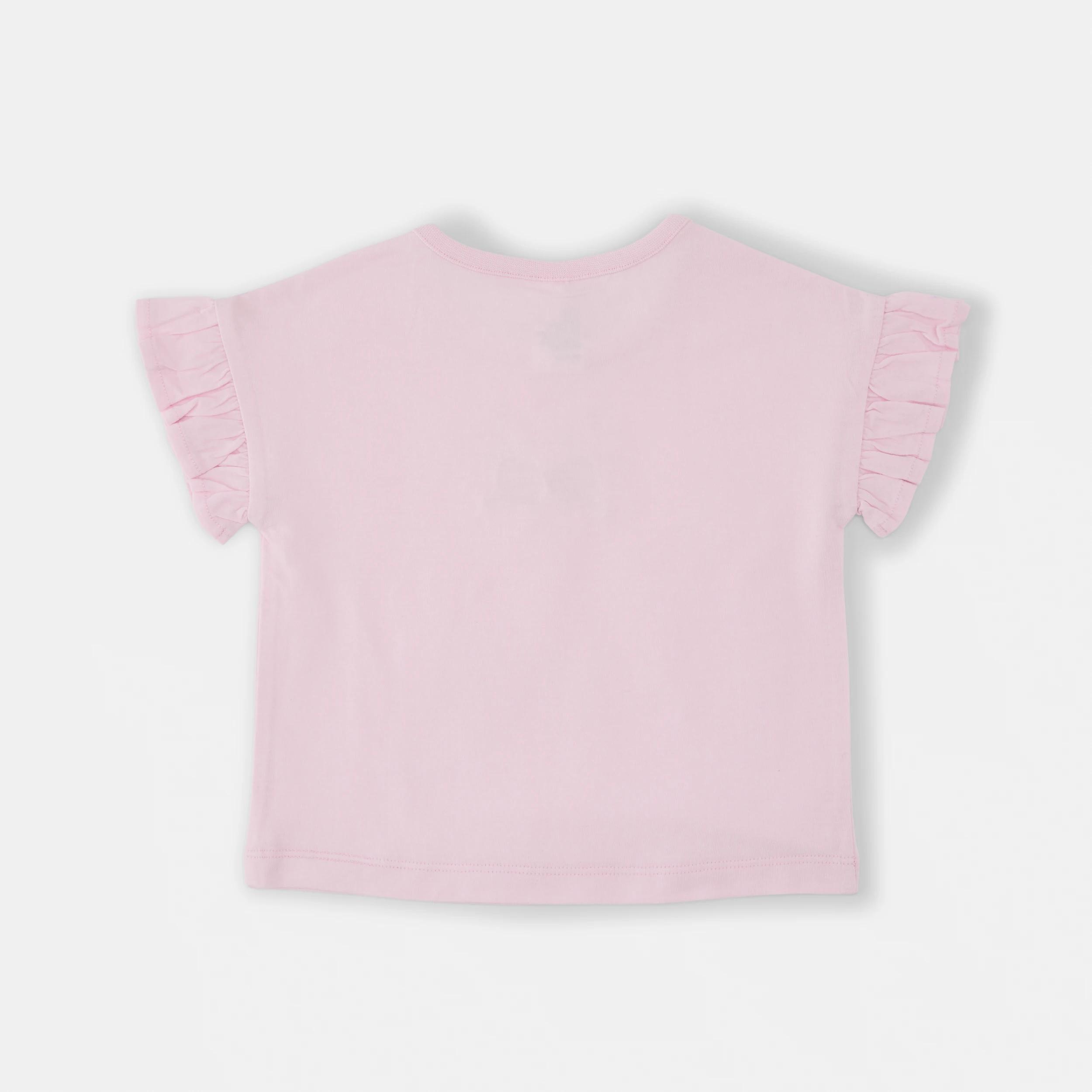 2 Christmas Frill Sleeve Print T-shirt PINK CANDY CANE, 2 of 3