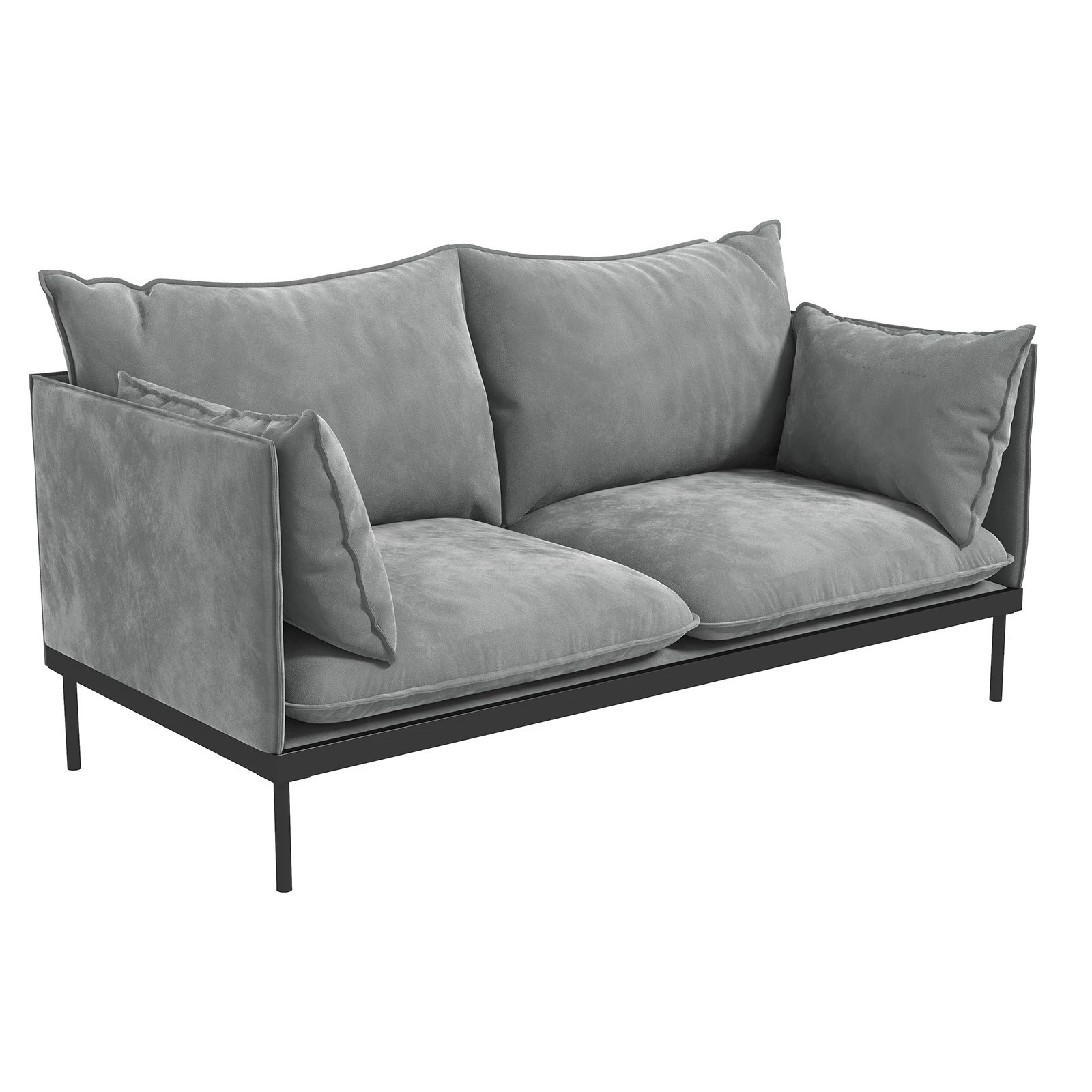 7 Casa Decor Camilla Luxury Upholstered Fabric Sofa 2 Seater - Grey, 7 of 10