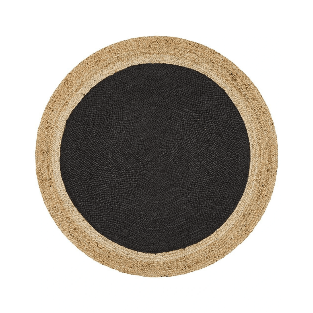1 Rug Culture Atrium Polo Round, Handwoven Jute Rug — Black, Reversible - Black, 1 of 6