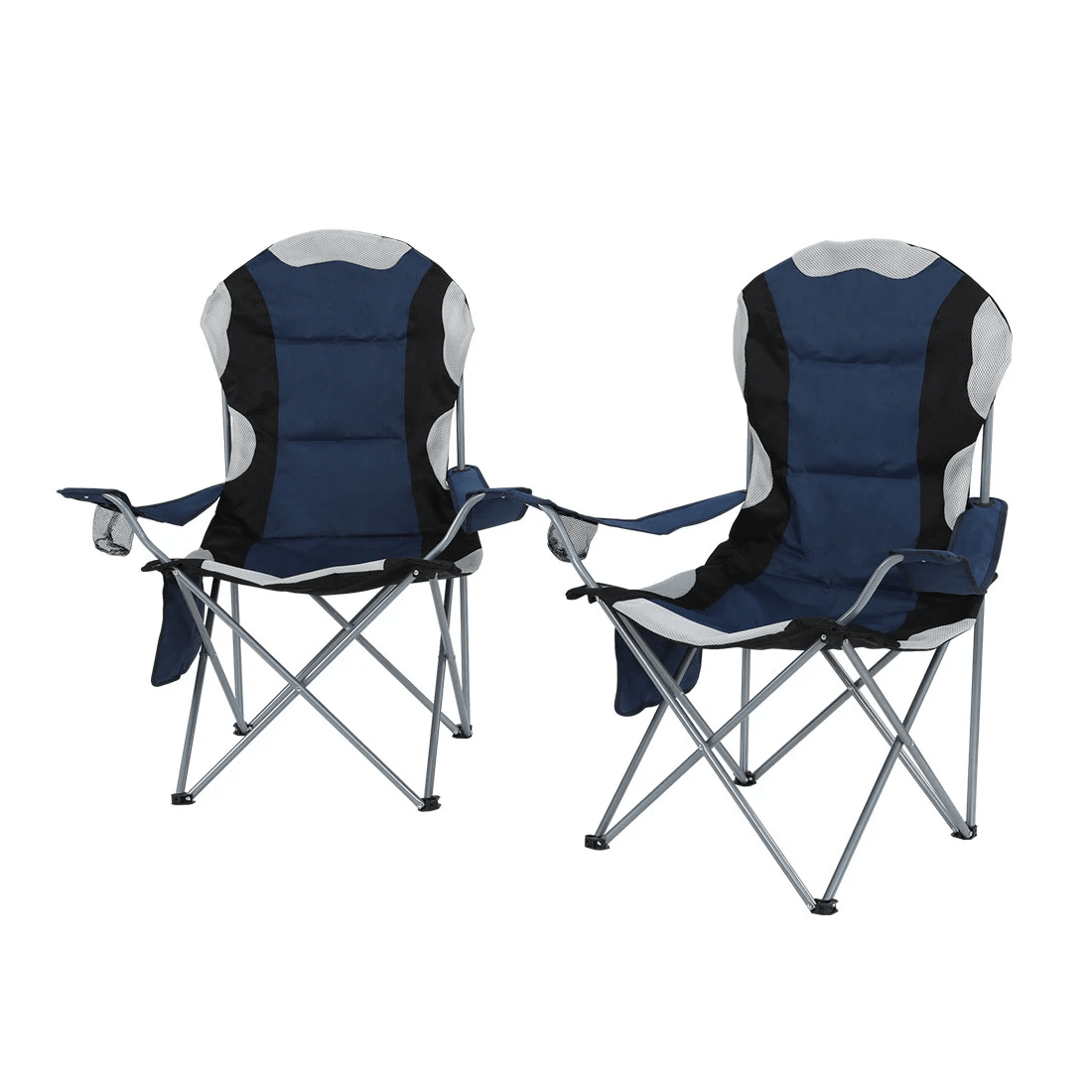 1 Weisshorn Camping Folding Chair Portable Outdoor Hiking Fishing Picnic  2pcs - Blue, 1 of 2
