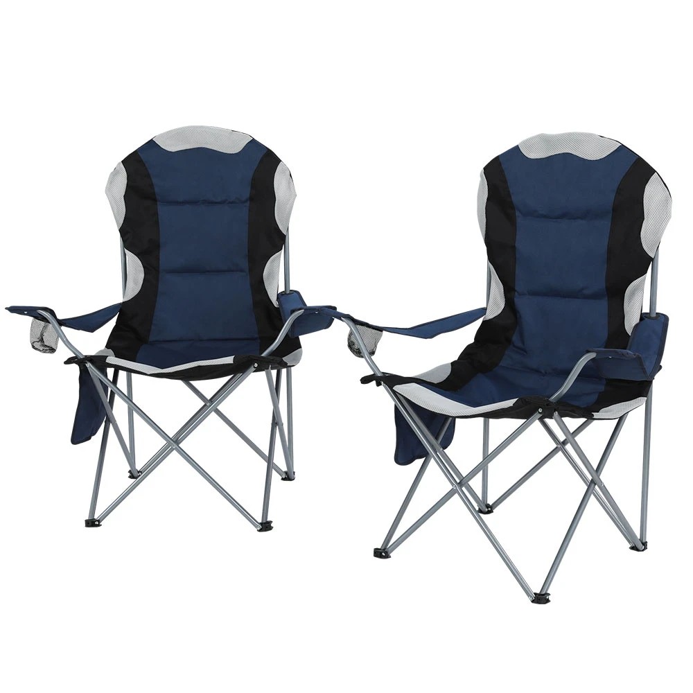 1 Weisshorn Camping Folding Chair Portable Outdoor Hiking Fishing Picnic  2pcs - Blue, 1 of 6