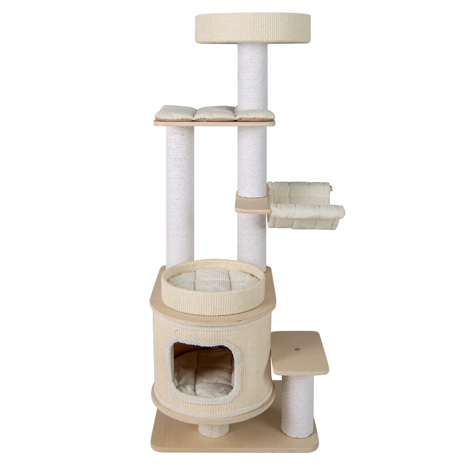 1 Costway 151cm Multi-level Cat Tower w/Comfy Padded Top Perch Pet Play Center, 1 of 7