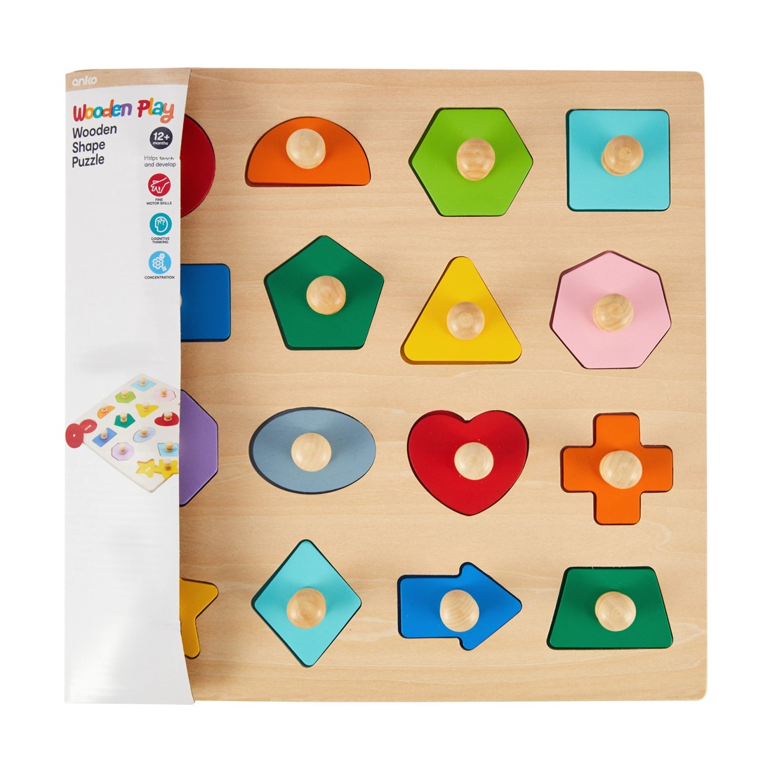 1 Wooden Play Shape Puzzle, 1 of 6