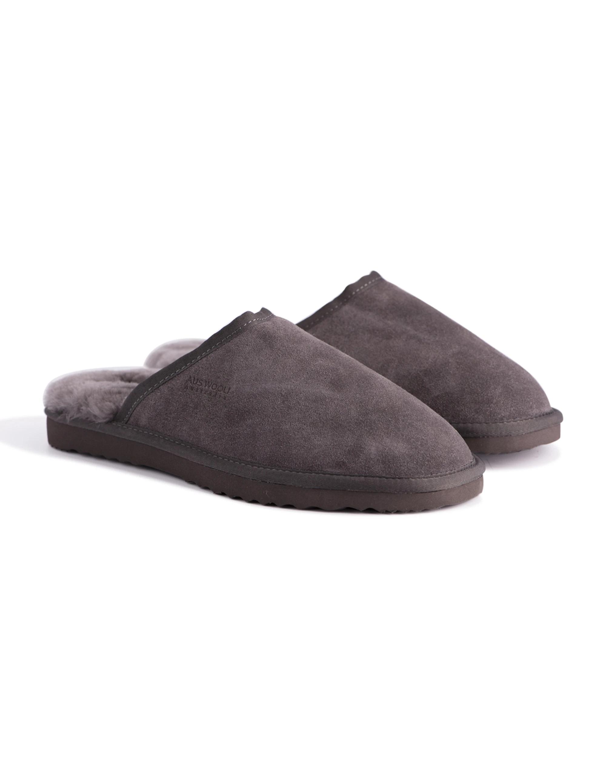 4 AUS WOOLI Sheepskin Wool Manly Slippers GREY, 4 of 4
