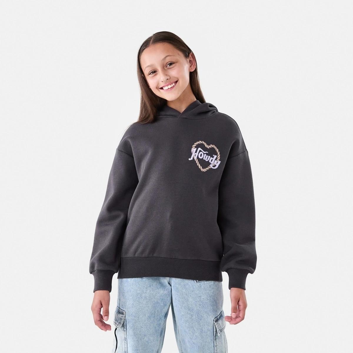 1 Oversized Hoodie Grey Howdy, 1 of 6