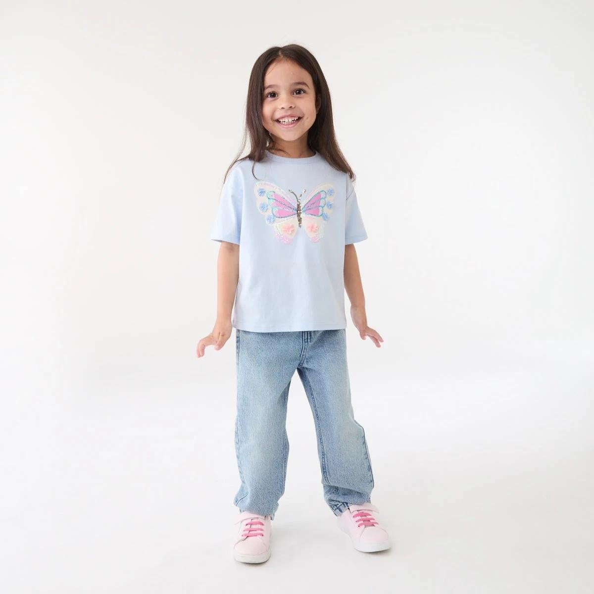 5 Short Sleeve Sequin T-shirt DAZZLING BUTTERFLY ICE MIST, 5 of 6