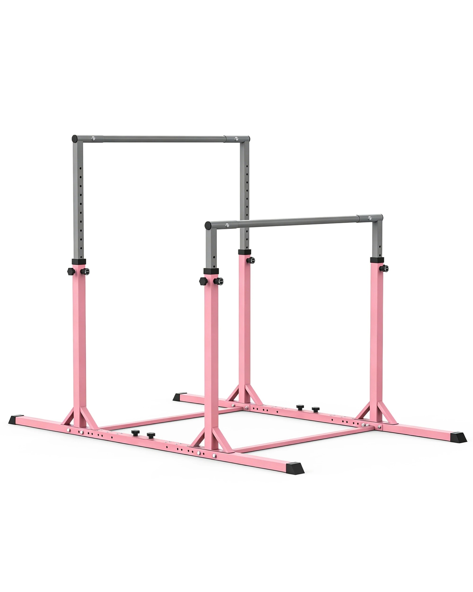 2 Advwin Kids Gymnastics Bar, Adjustable Uneven Bars & Kip Bar for Home Training, Double Horizontal Bars - Pink, 2 of 7