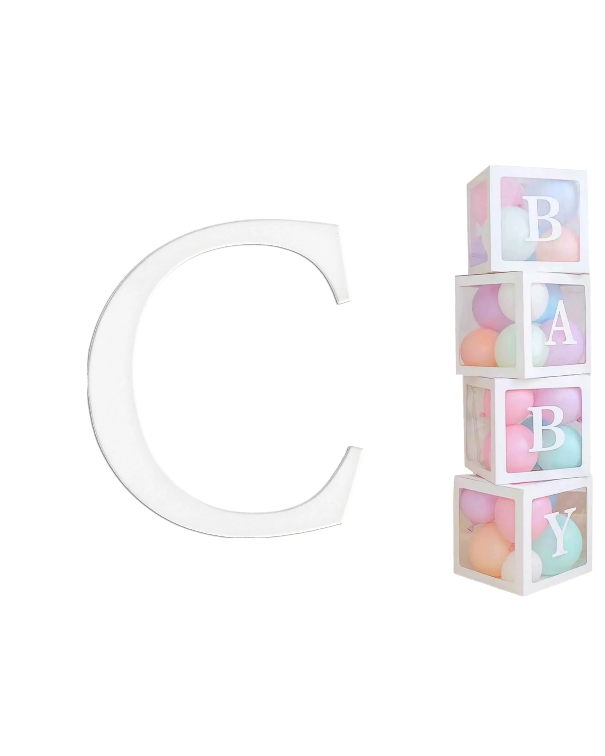 1 Party Maker Cardboard Letter C Pack of 2 - White, 1 of 3