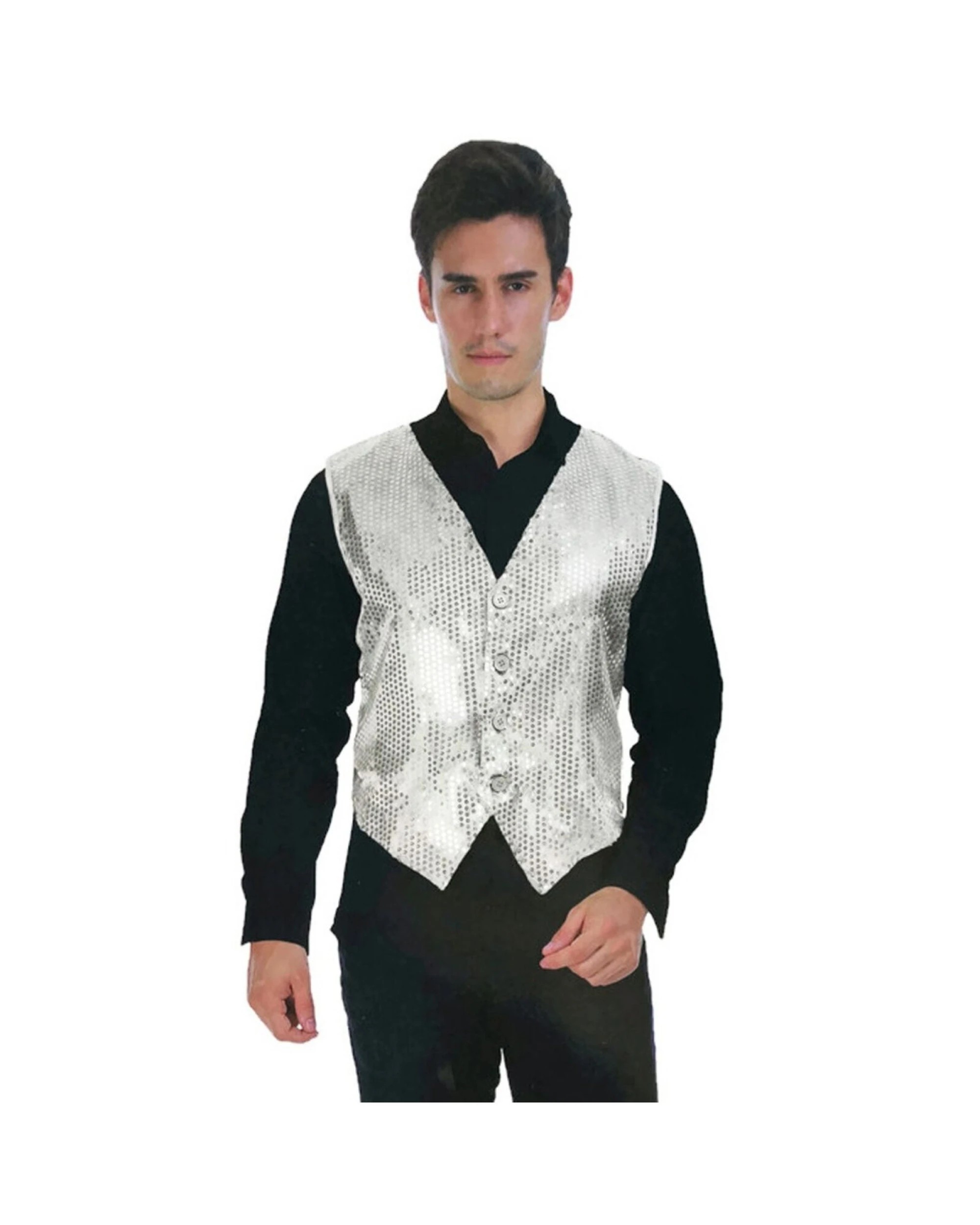 3 BR Co tume  Men'  Sequin Wai tcoat Dance Co tume, 3 of 4