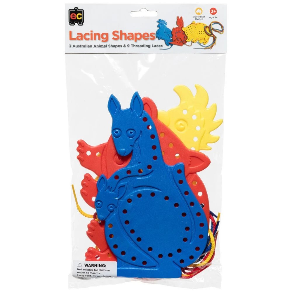 1 Educational Colours Lacing Shapes Australian Animals 3 Pack, 1 of 3