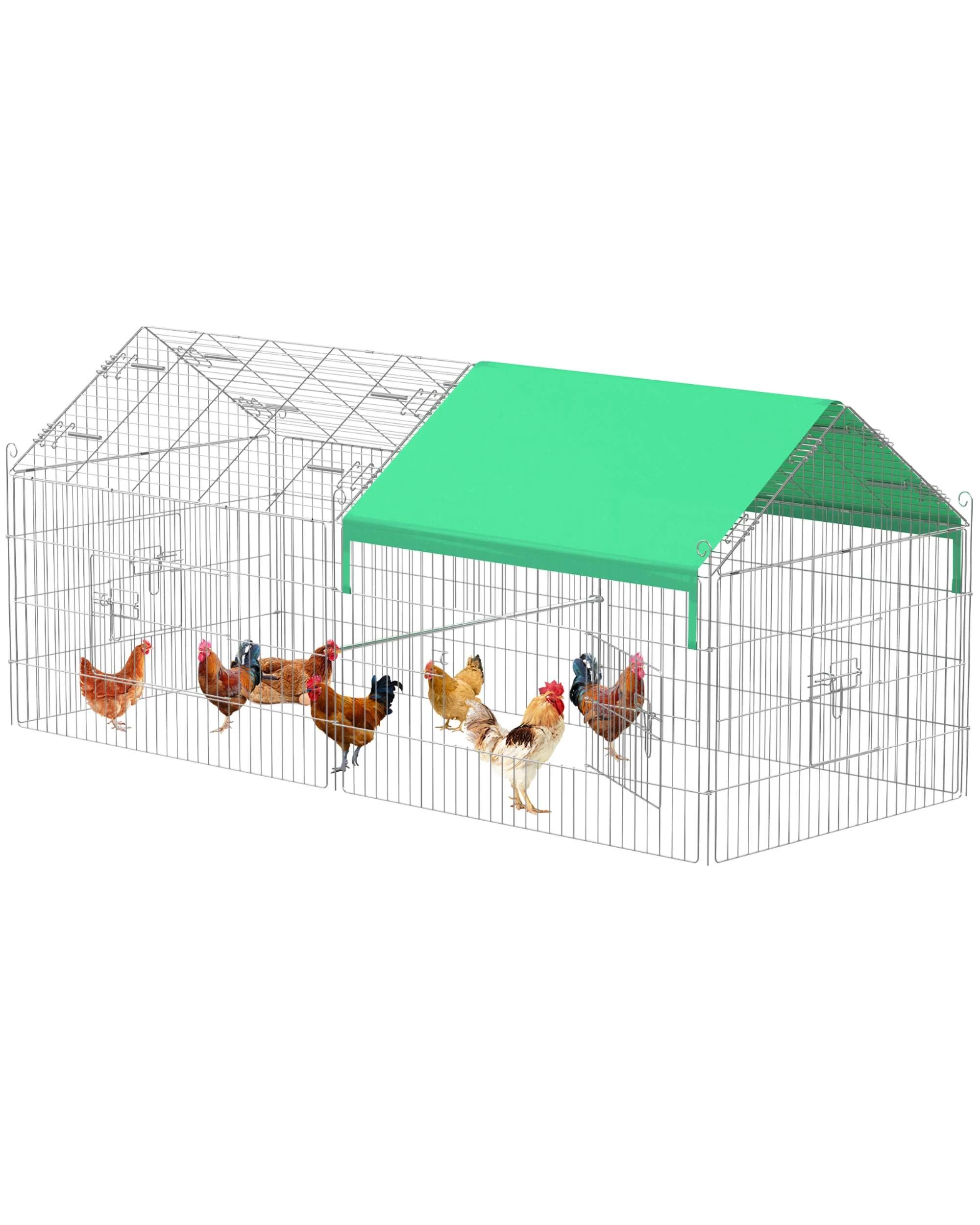2 Advwin Chicken Coop Rabbit Hutch Chicken Run Cage, 2 of 8