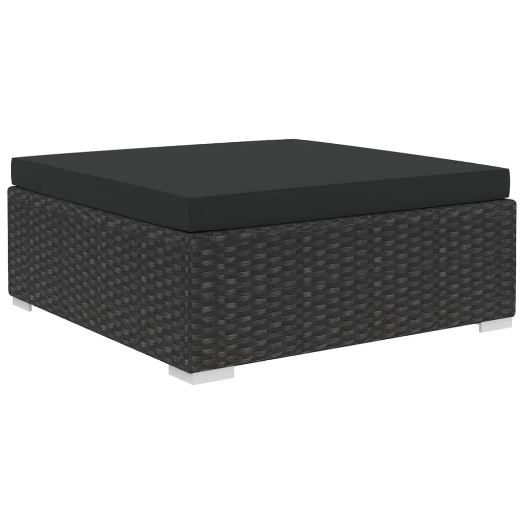 4 vidaXL 5 Piece Garden Lounge Set With Cushions Poly Rattan - Black, 4 of 8