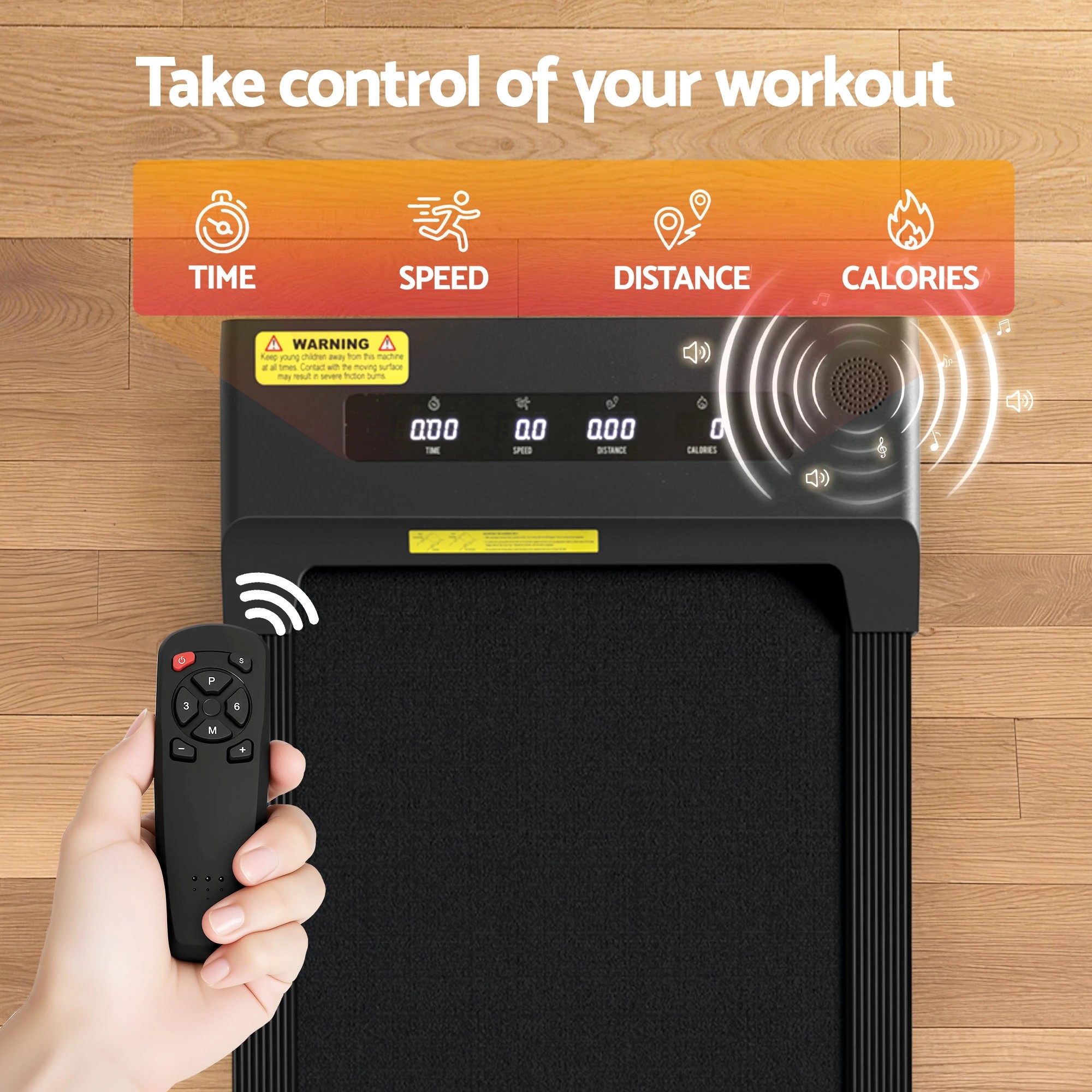 5 Everfit Treadmill Electric Walking Pad Under Desk Home Gym Fitness 400mm - Black, 5 of 7