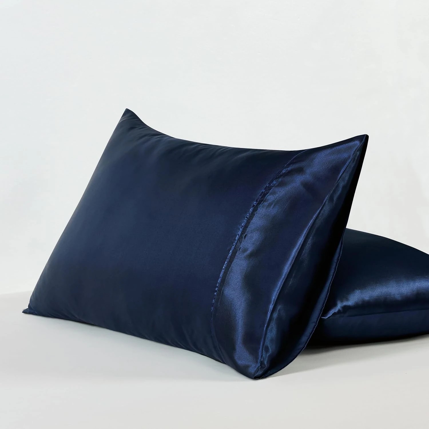2 CleverPolly 2-Pack Polyester Satin Pillowcases - Navy Blue, 2 of 4