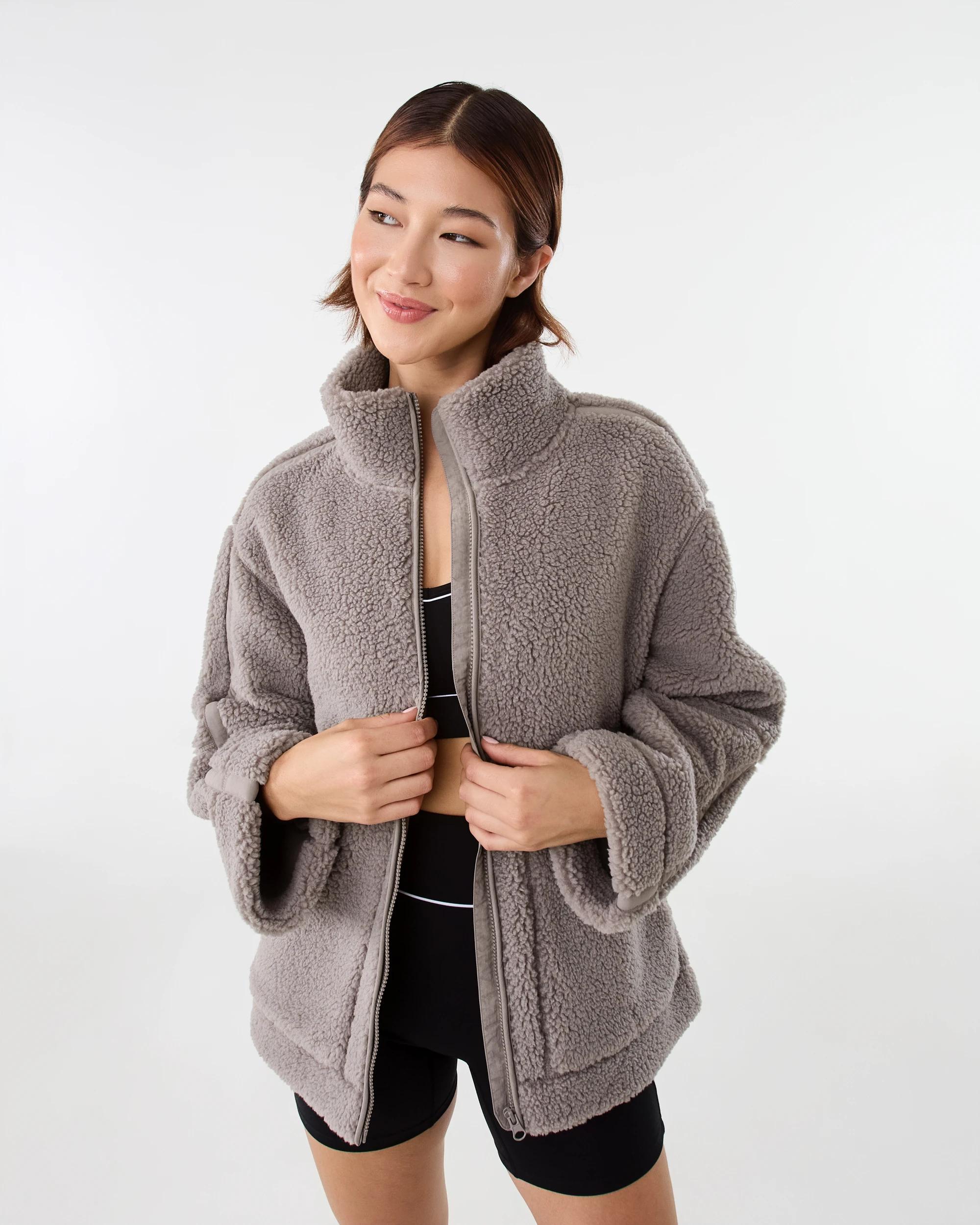 1 Active Womens Outdoor Sherpa Jacket Brn Drift, 1 of 9