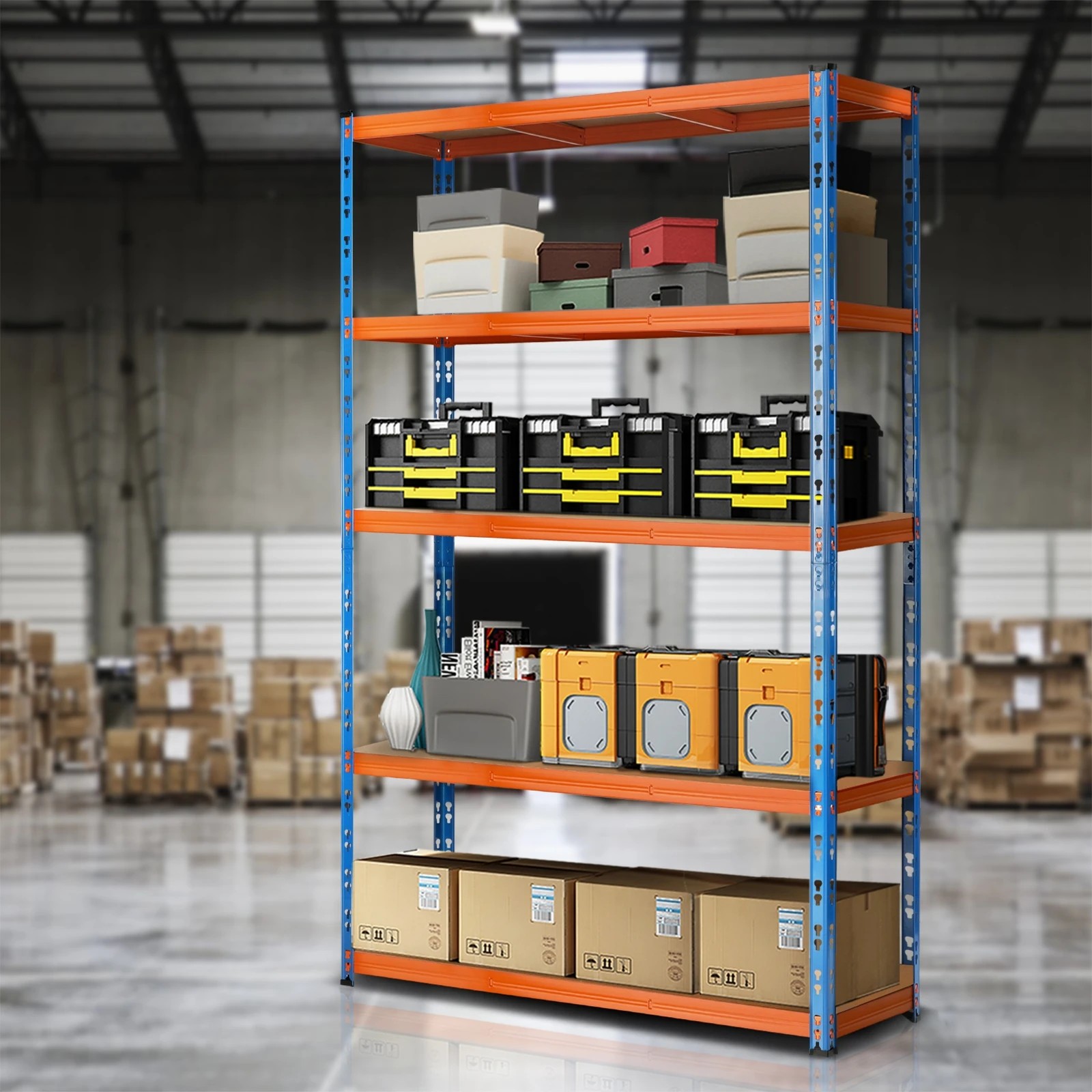 4 Sharptoo 2x1.8m Garage Shelving Shelves Warehouse Storage Pallet Racking Rack - Orange, 4 of 7