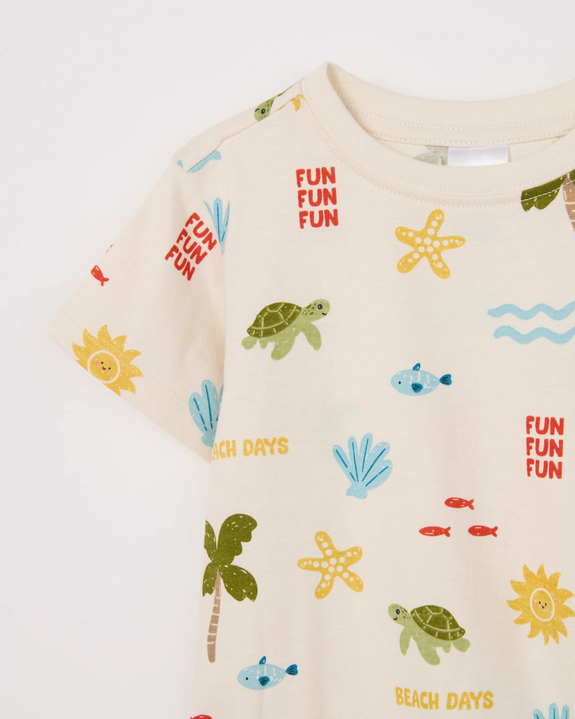 5 Target Baby Organic Cotton Short Sleeve Bubble Bodysuit BEACH DAYS CREAM, 5 of 5