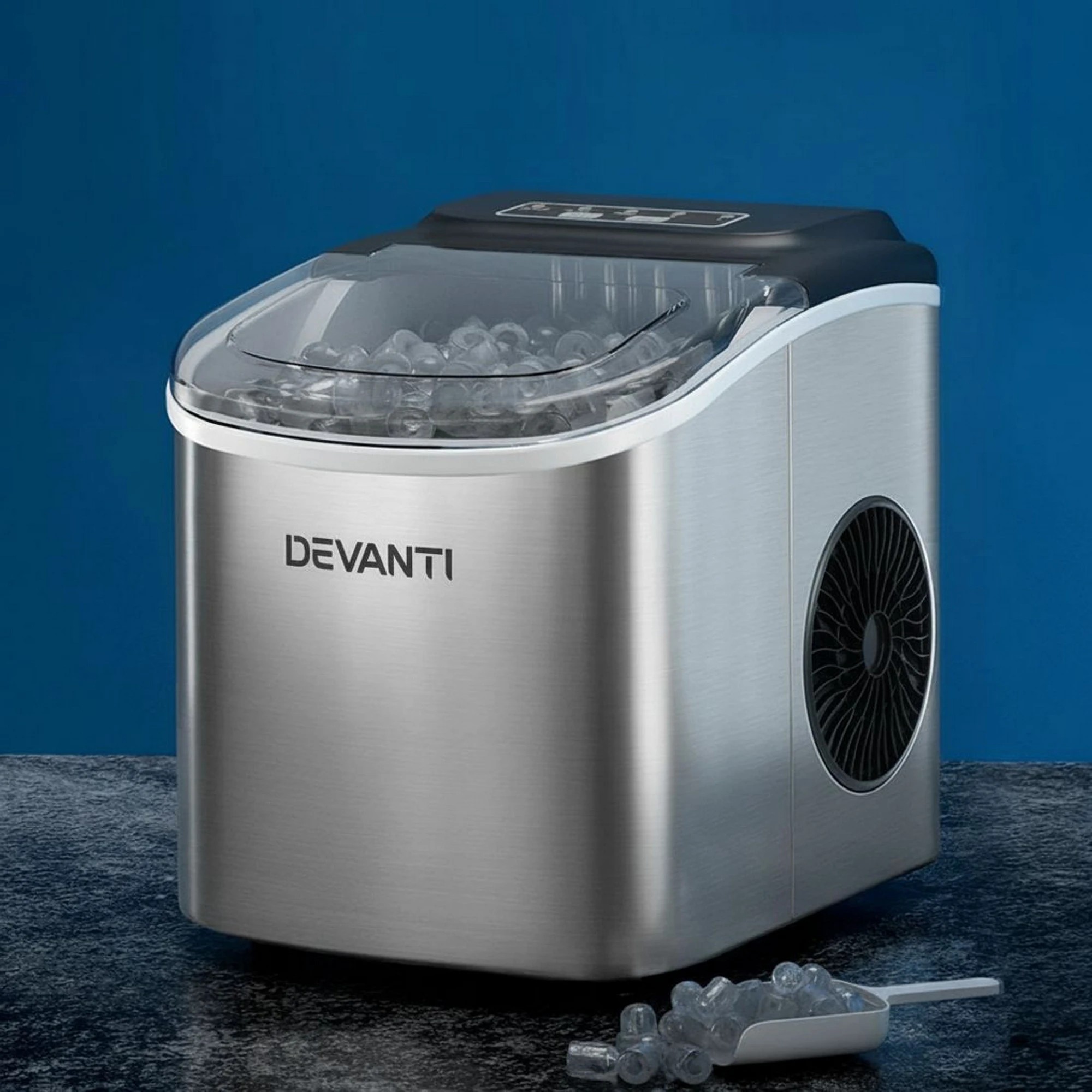 2 Devanti 12kg Ice Maker Machine w/Self Cleaning - Silver, 2 of 7