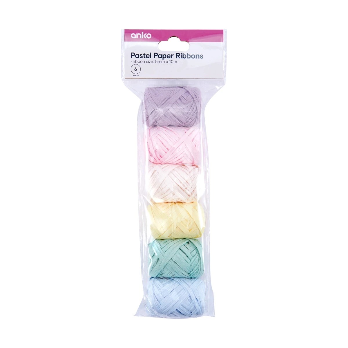 4 6 Piece Paper Ribbons - Pastel, 4 of 4