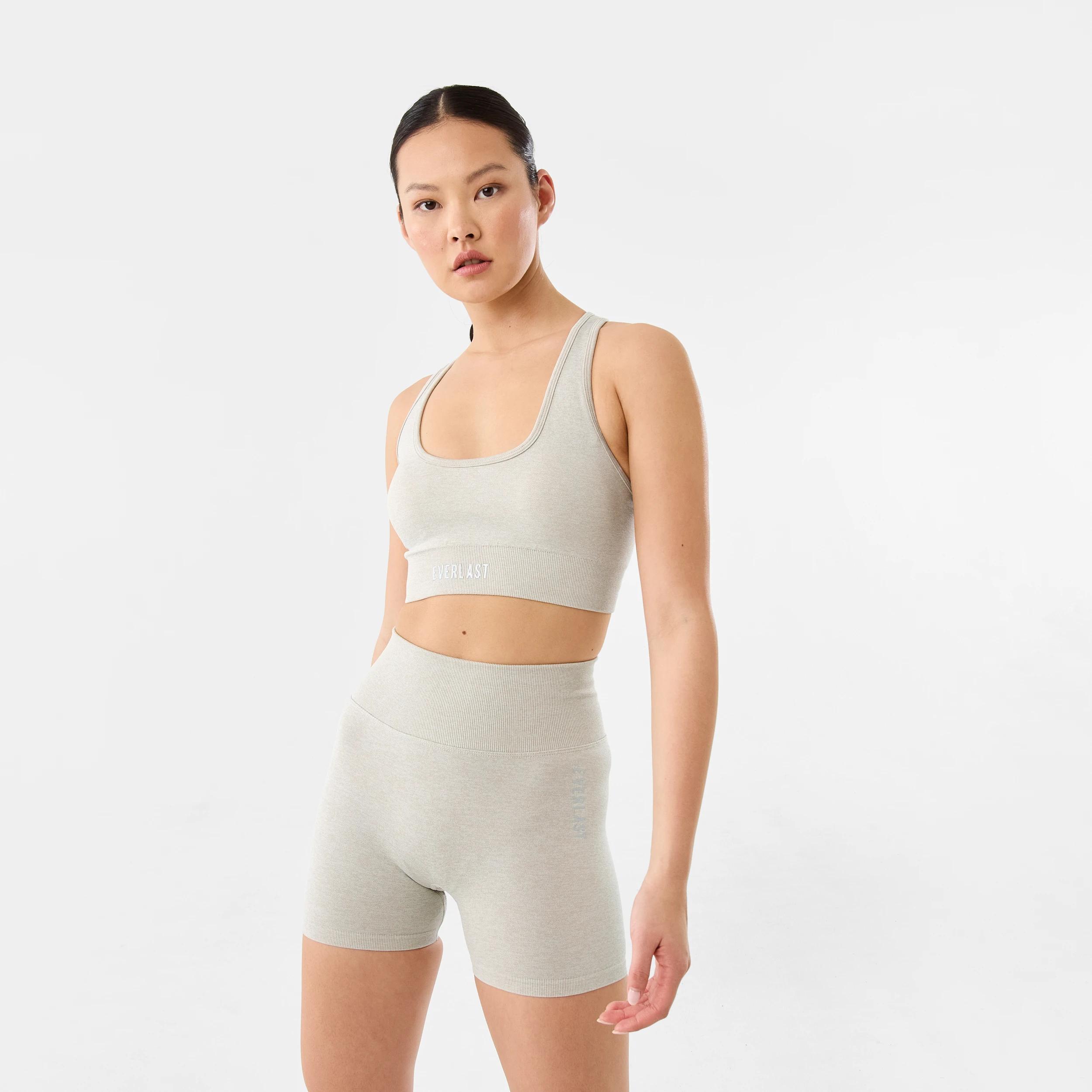 9 Everlast Womens Scoop Neck Seamfree Crop Top EVERLAST SIMPLE LOGO OAT MARLE, 9 of 9