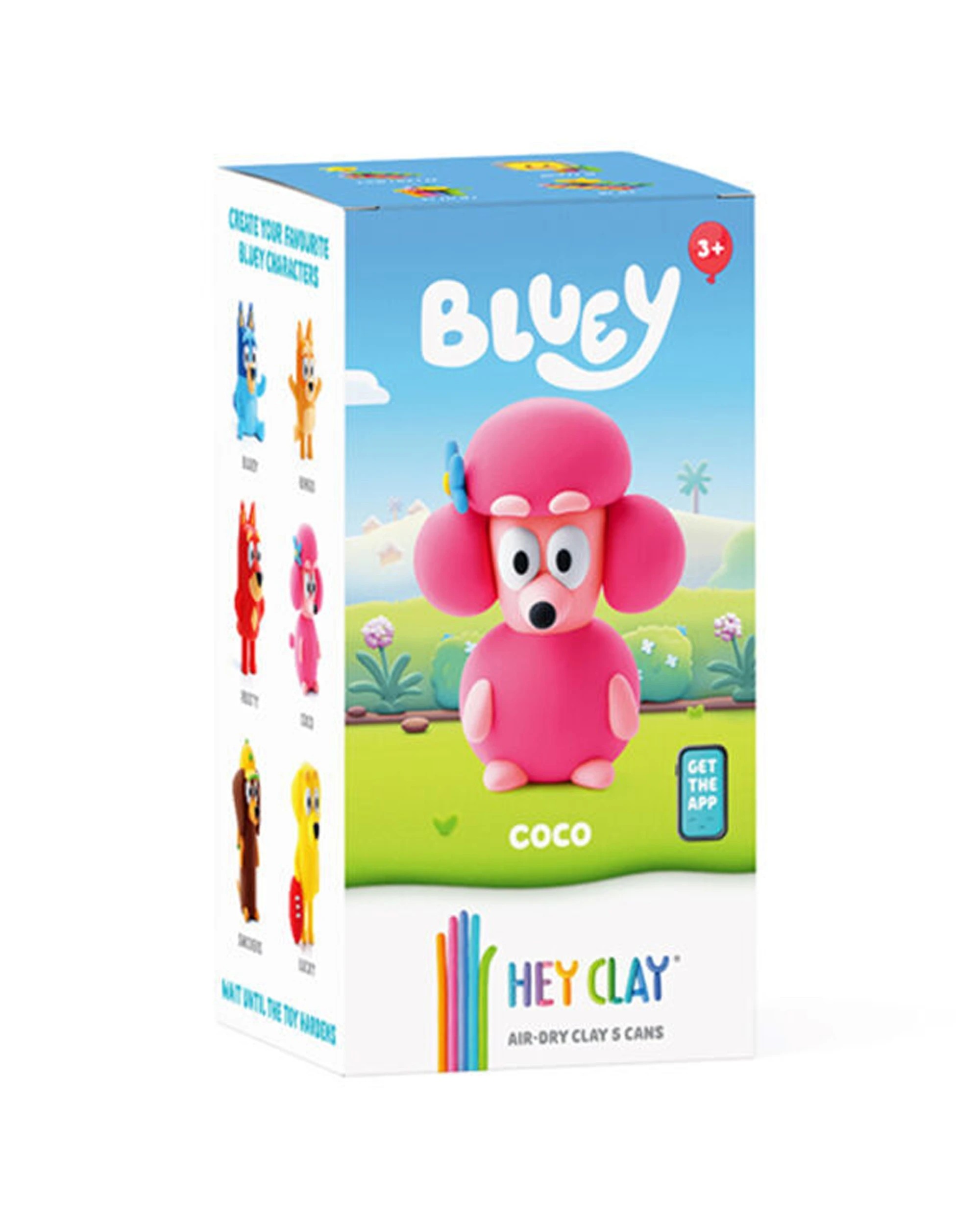 2 Hey Clay Bluey Single Character Kids Modelling Clay Set 5 Coloured Cans Coco 4PK - Multi, 2 of 5