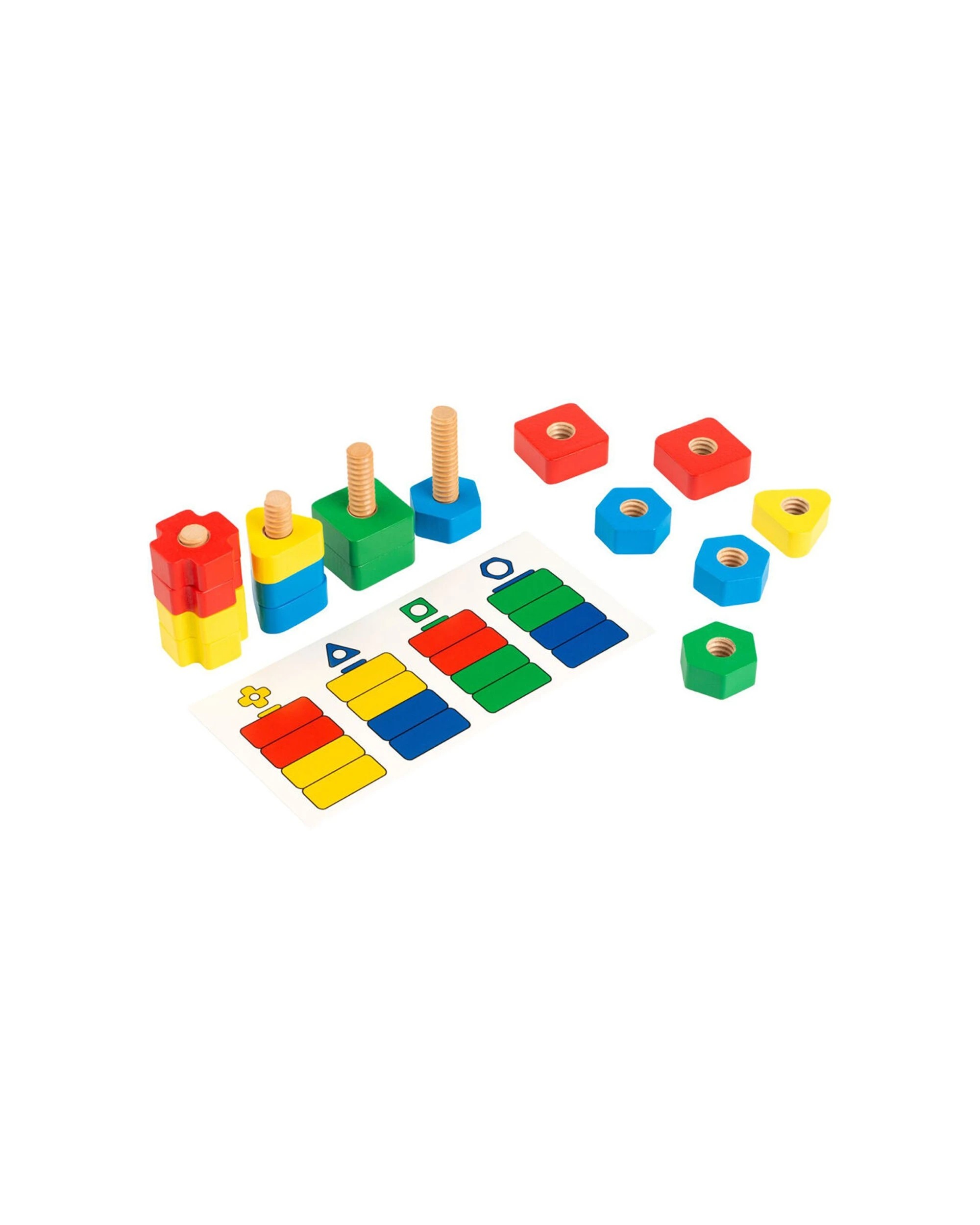 2 TFL 24pc Nuts And Bolts Educational Building Toy - Nuts And Bolts Toy - Wooden - Plain, 2 of 3